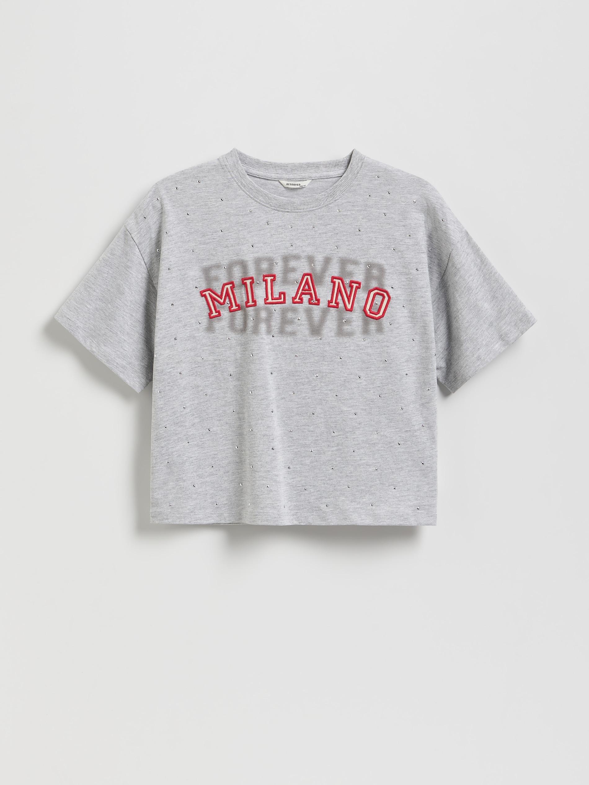 Grey T-Shirt With Appliquø£Â©, , large image number 0