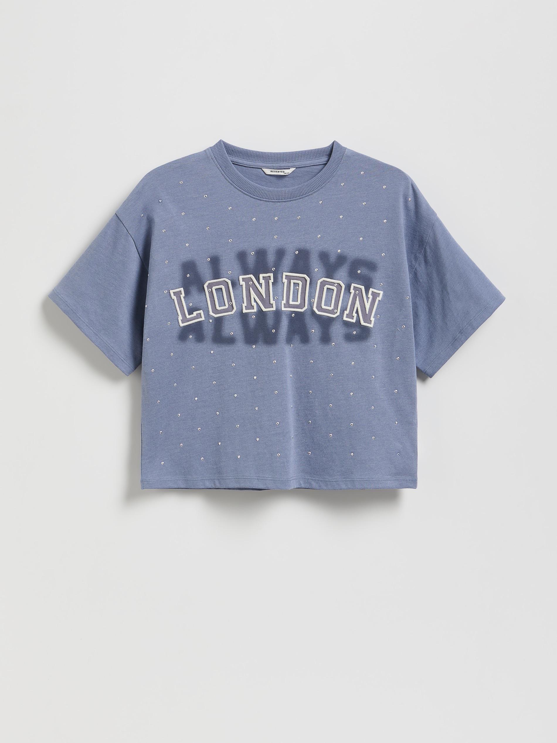 Blue T-Shirt With Appliqu&oslash;&pound;&Acirc;&copy;, Blue, medium