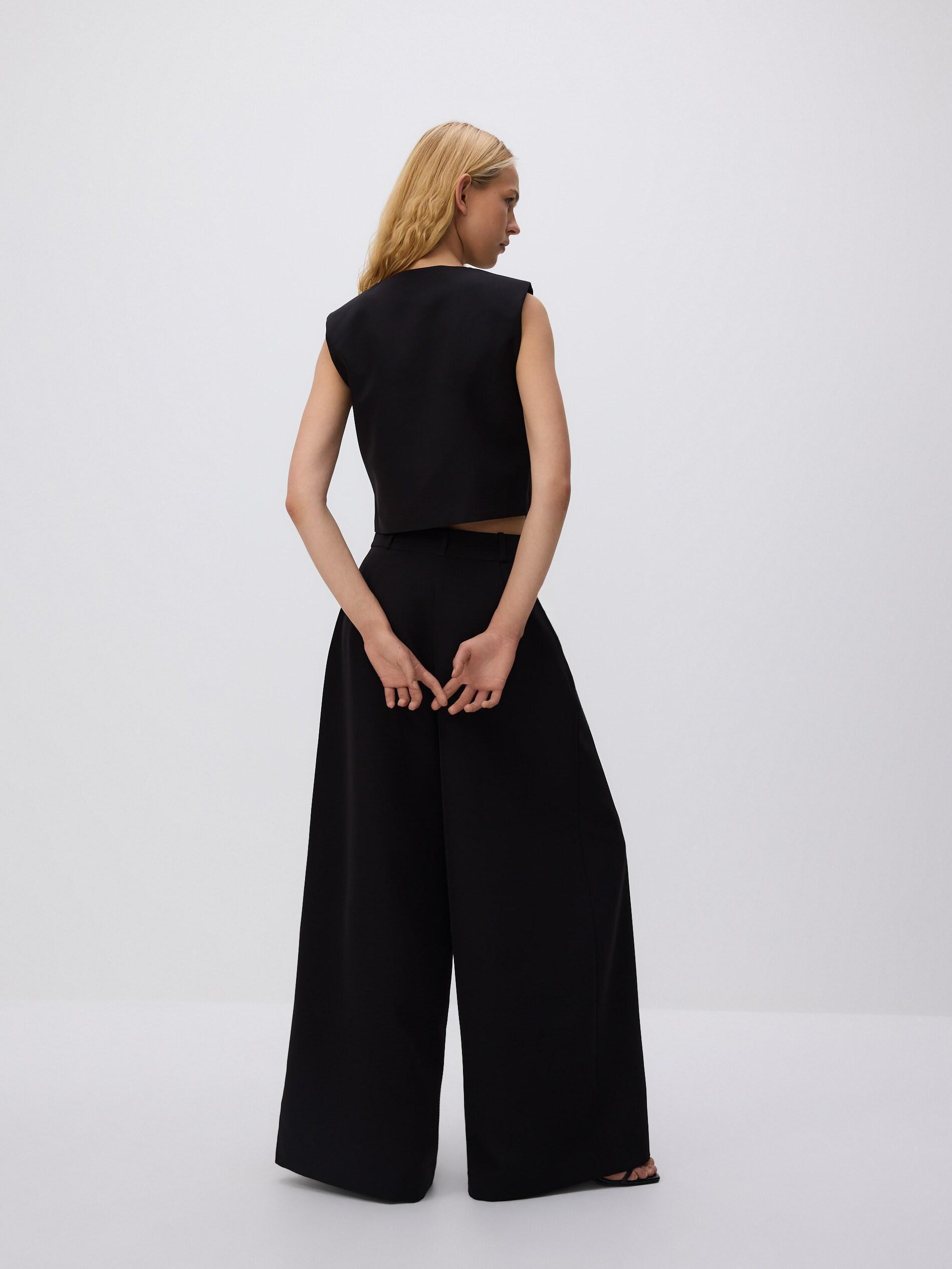 Black Boxy Vest, Black, large image number 1