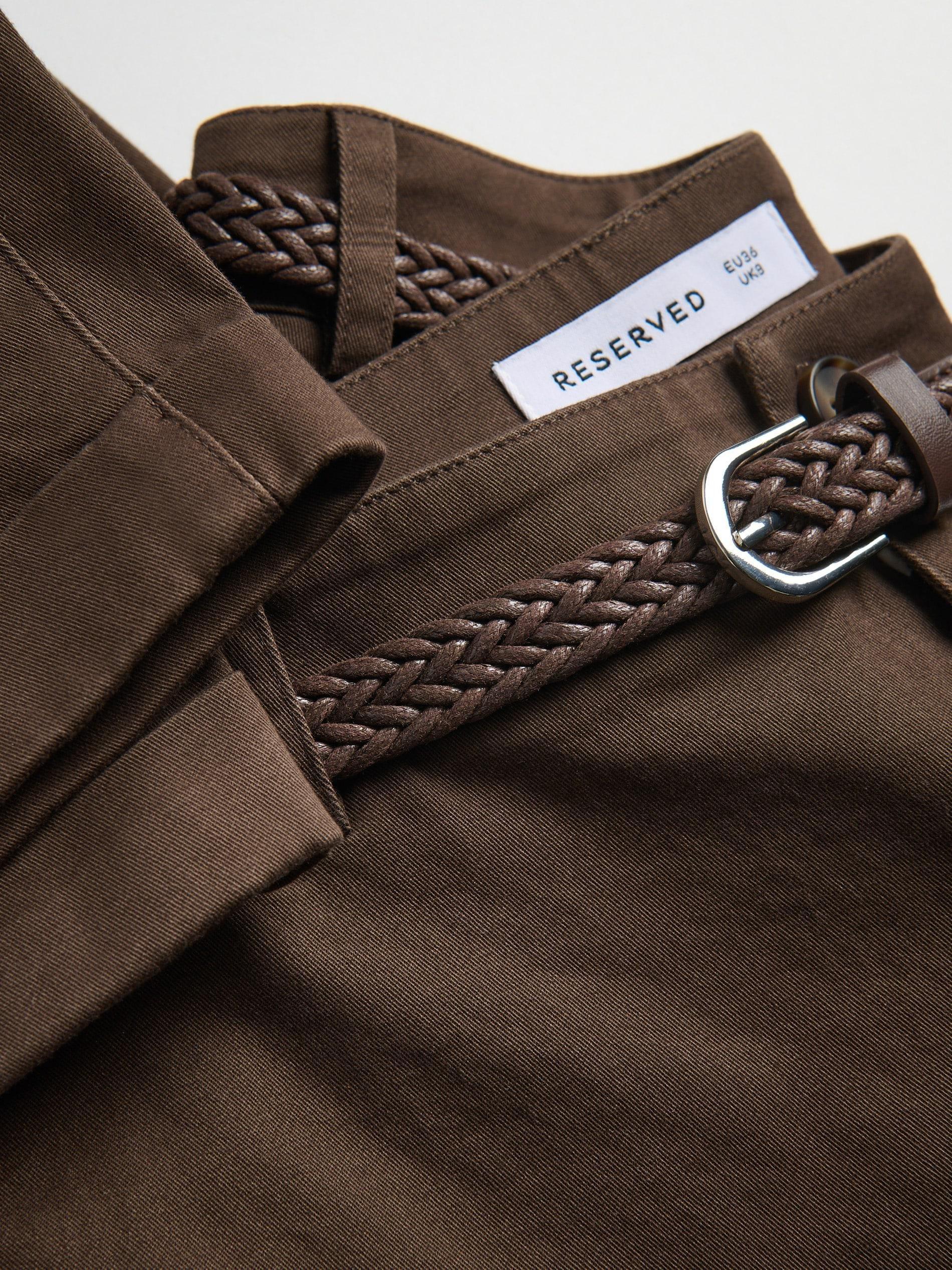 Brown Chino Trousers With Belt, Brown, medium