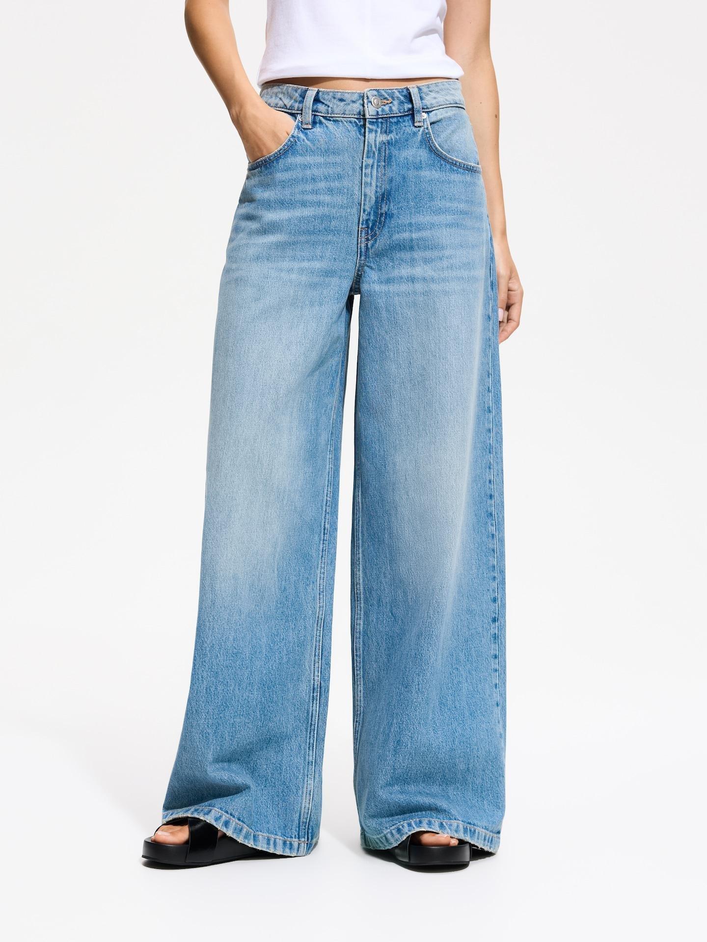 Blue Baggy Fit Jeans, Blue, large image number 1