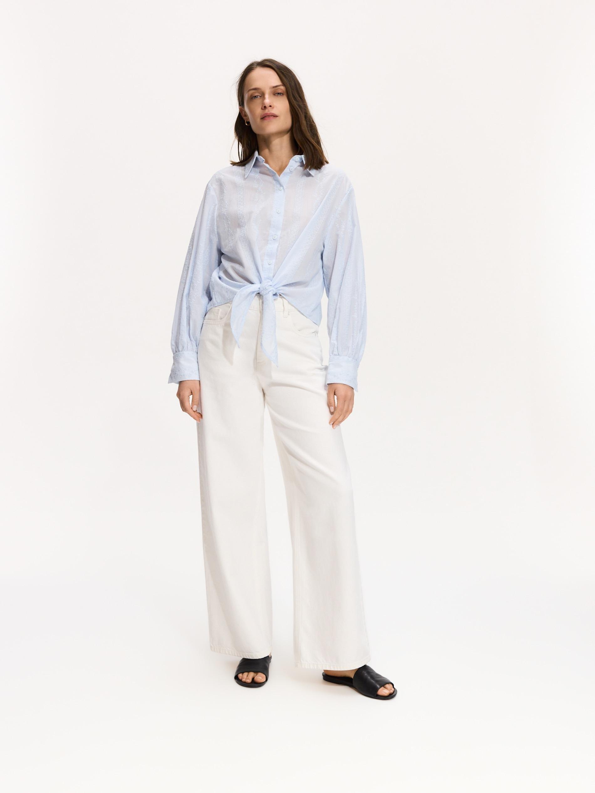 Blue Shirt With Tie Detail, Blue, medium