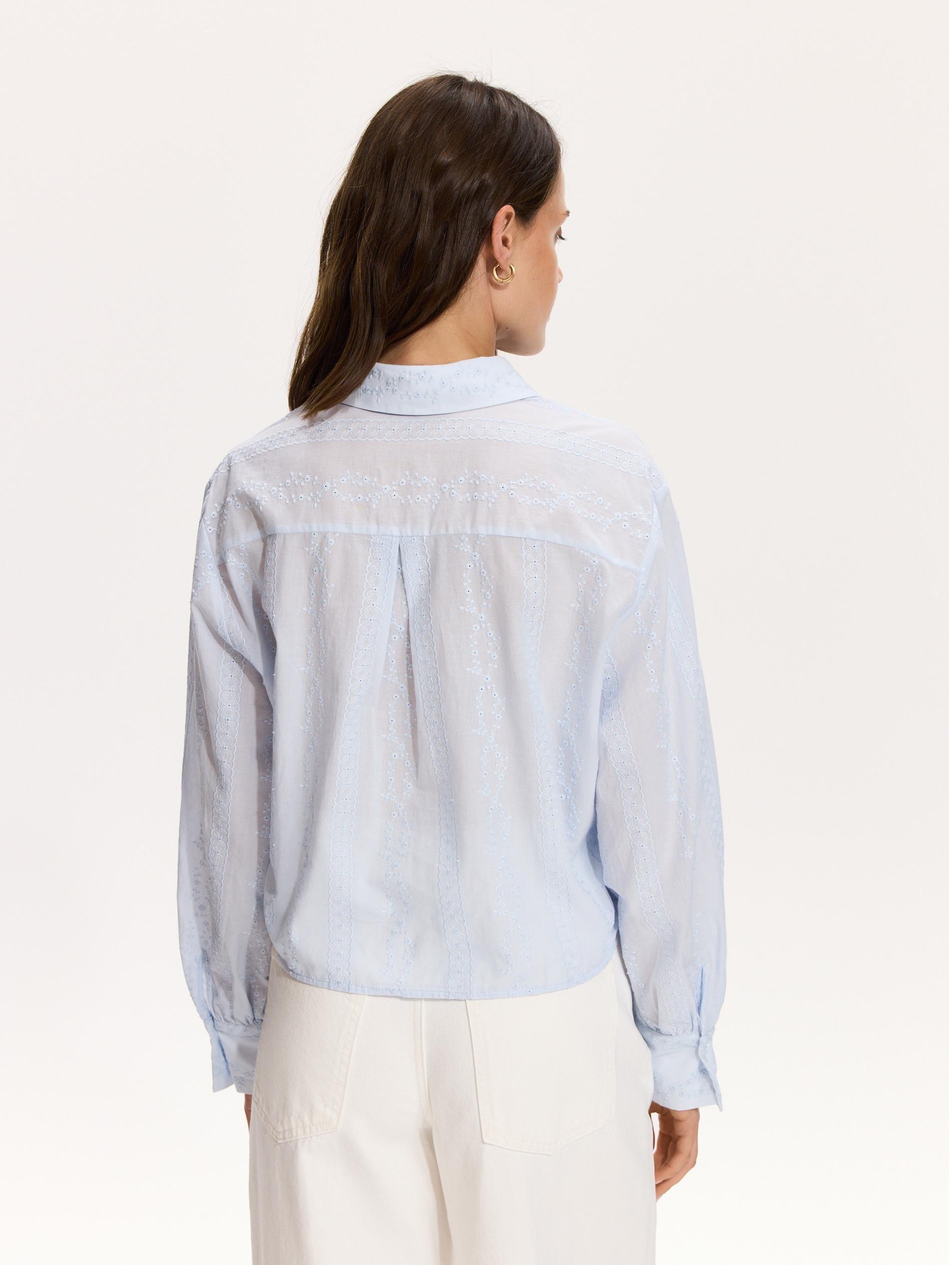 Blue Shirt With Tie Detail, Blue, large image number 3
