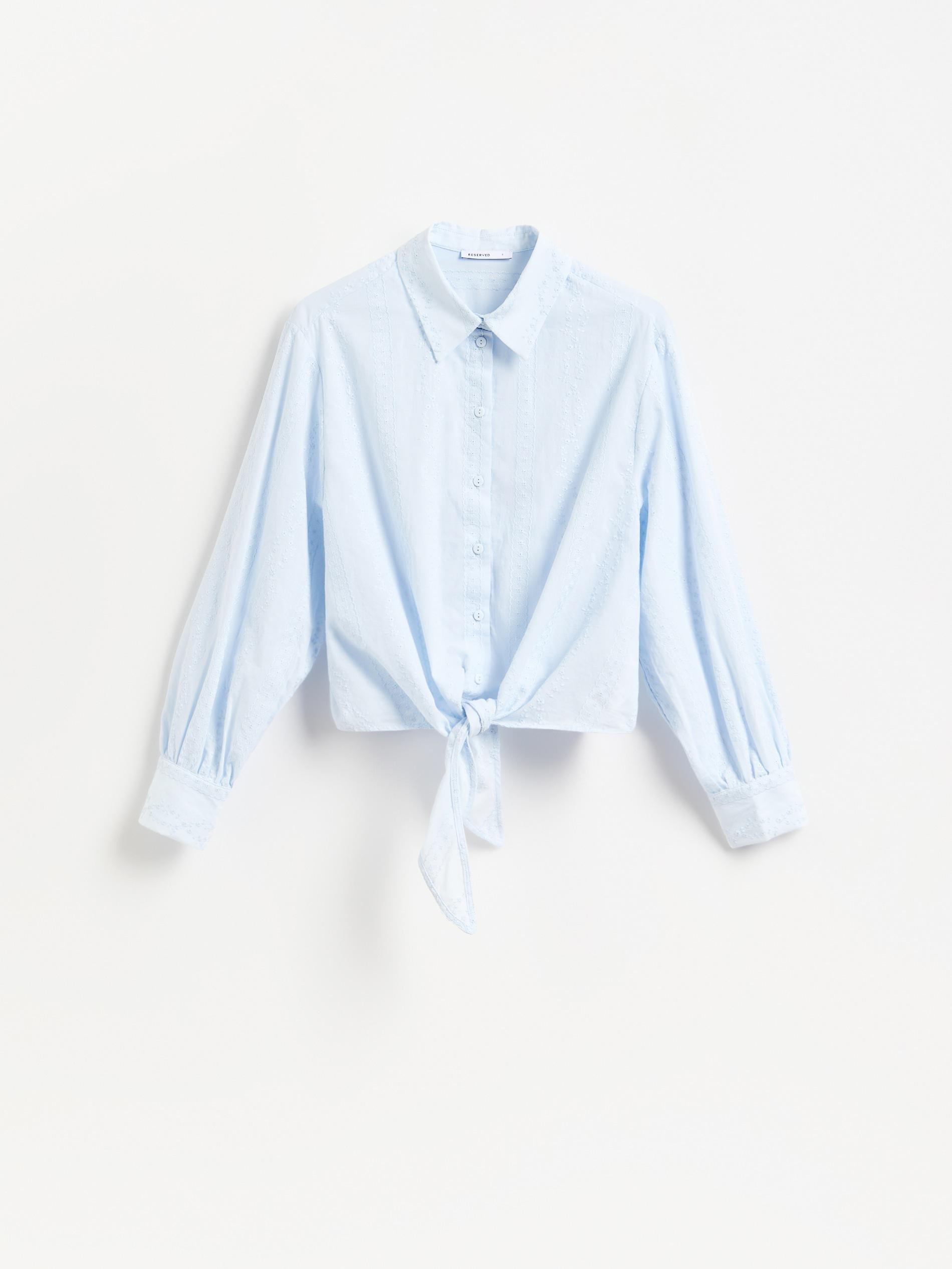 Blue Shirt With Tie Detail, Blue, large image number 4