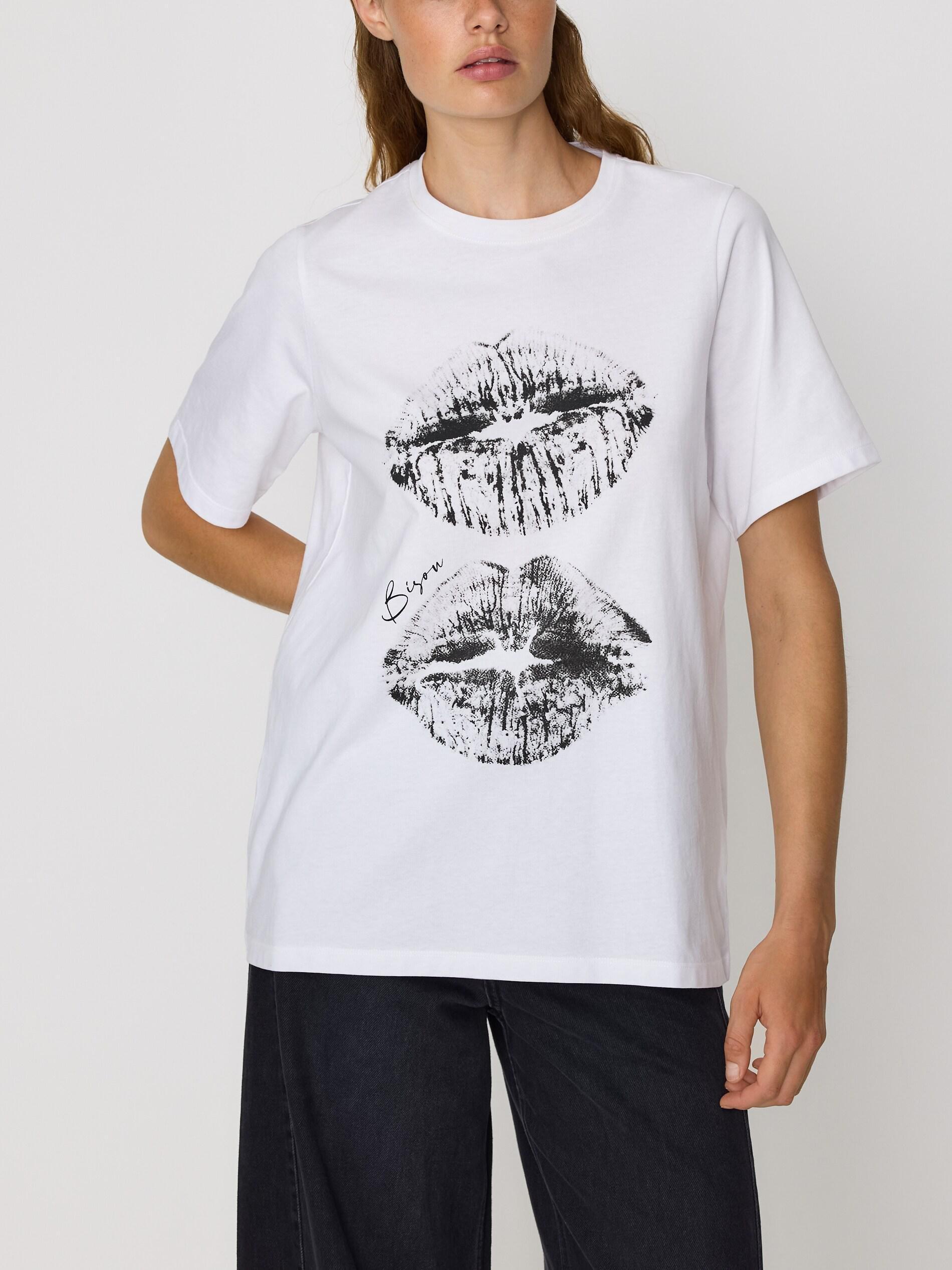 White T-Shirt With Print, White, large image number 1