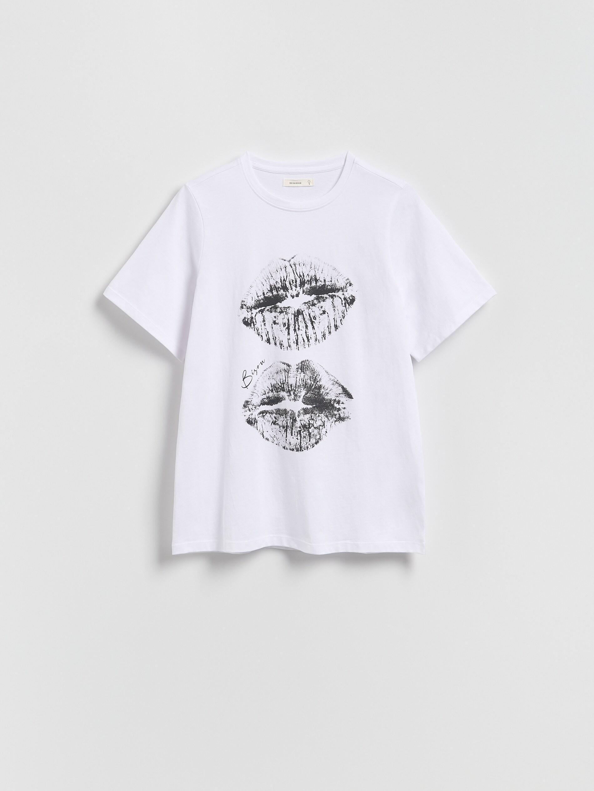 White T-Shirt With Print, White, large image number 4