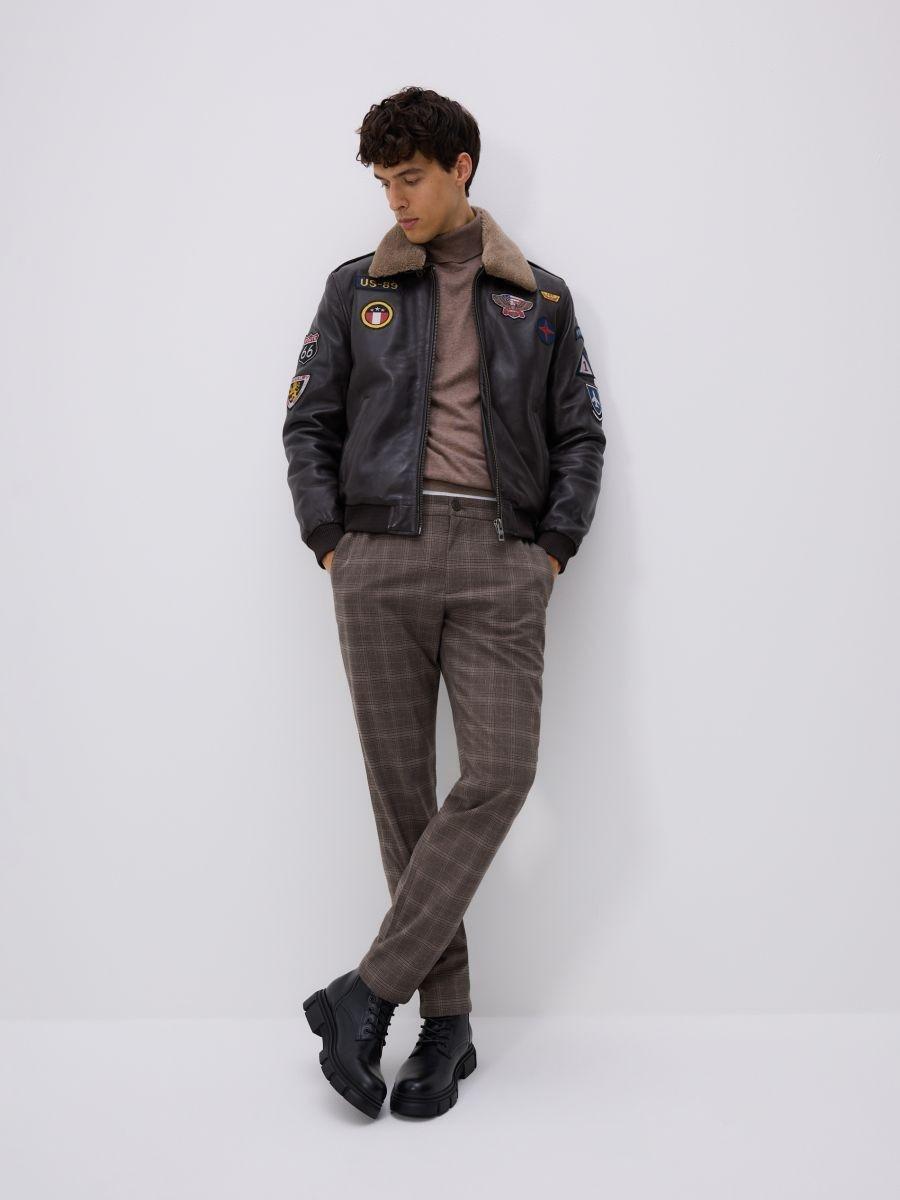 Black Leather Ankle Boots, Black, medium