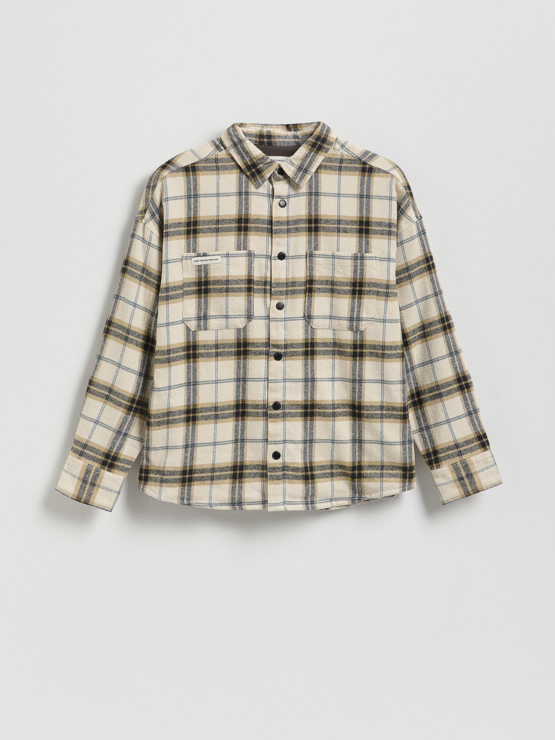 Beige Check Shirt, Beige, medium