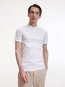 Reserved - White Slim fit polo shirt with low stand up collar
