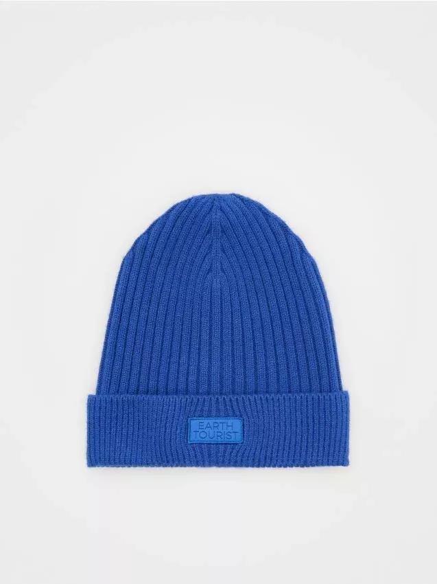 Blue Viscose Blend Beanie, , large image number 0