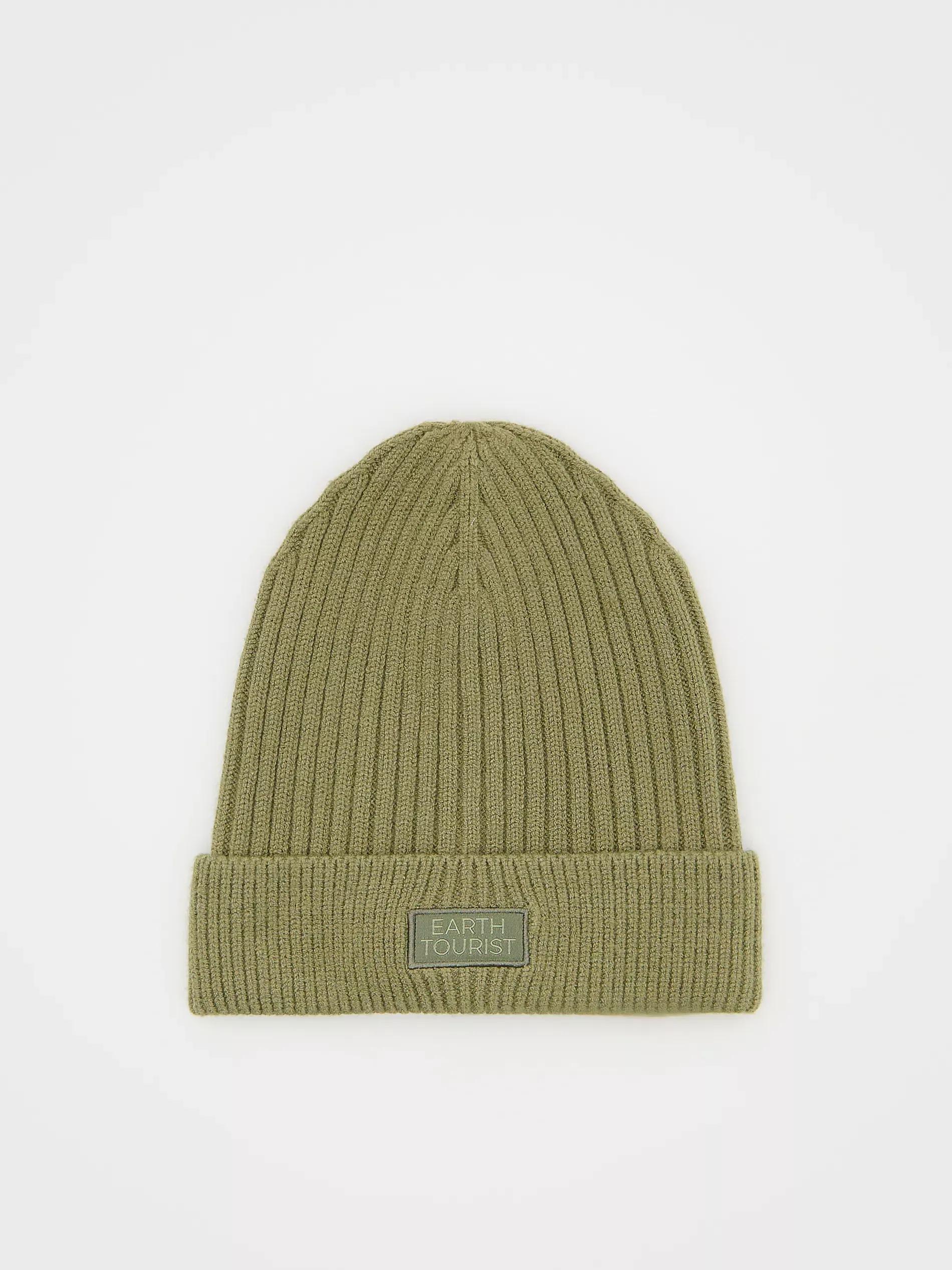 Green Viscose Blend Beanie, , large image number 1