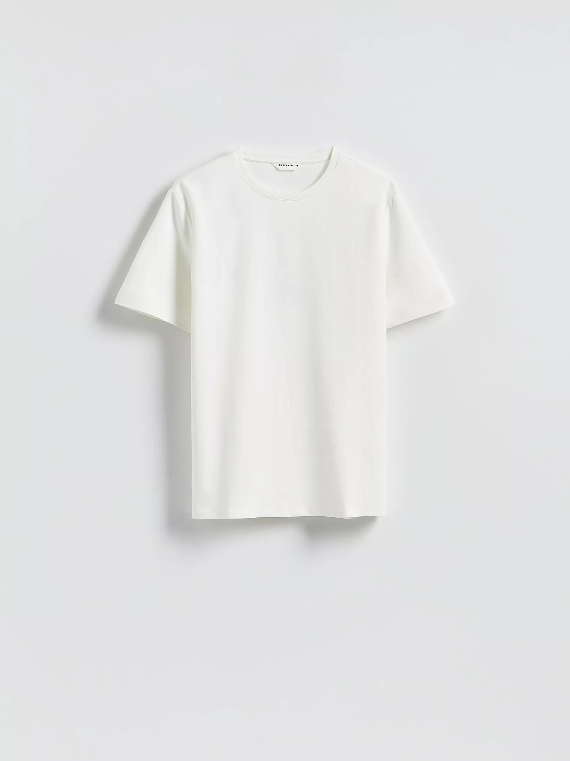 Cream Plain Regular Fit T-Shirt, Ivory, large image number 5
