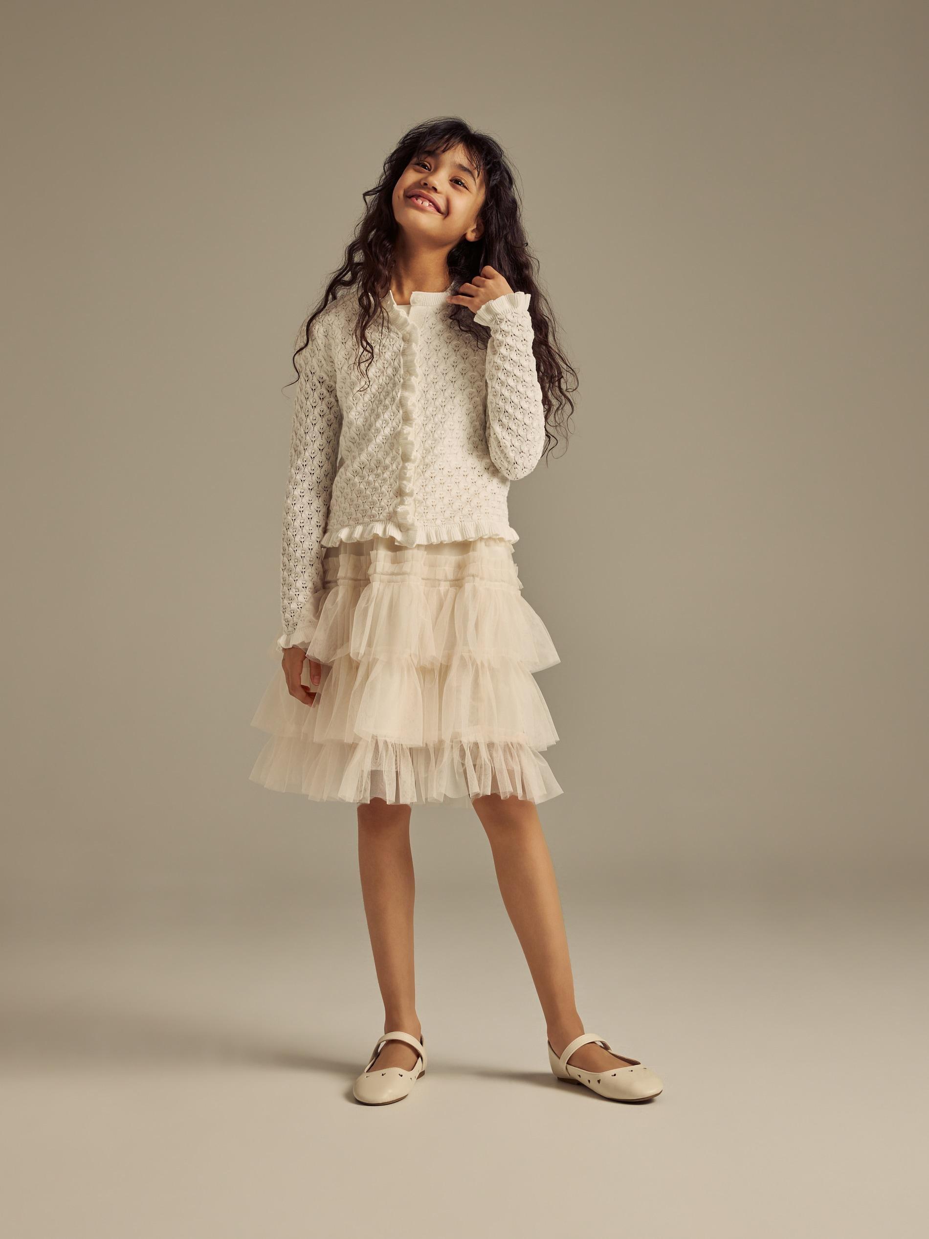 Beige Tulle Skirt, Ivory, medium