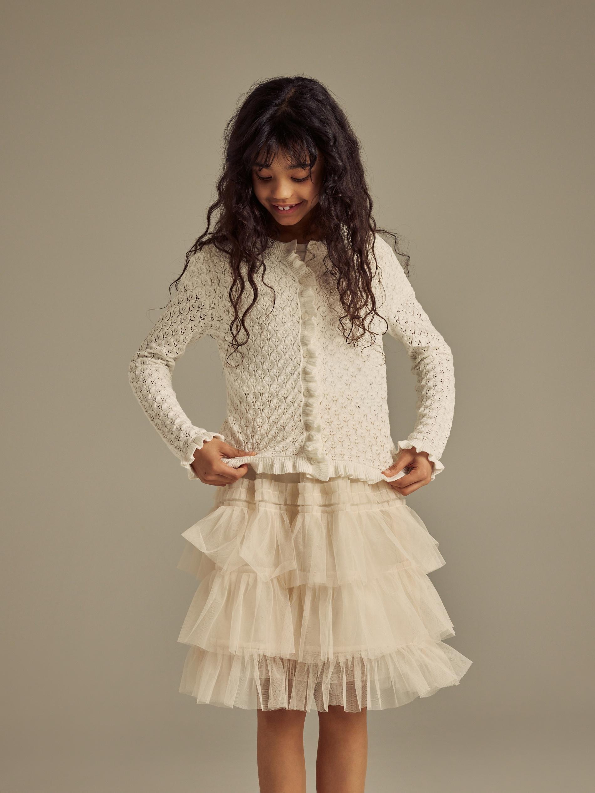 Beige Tulle Skirt, Ivory, medium