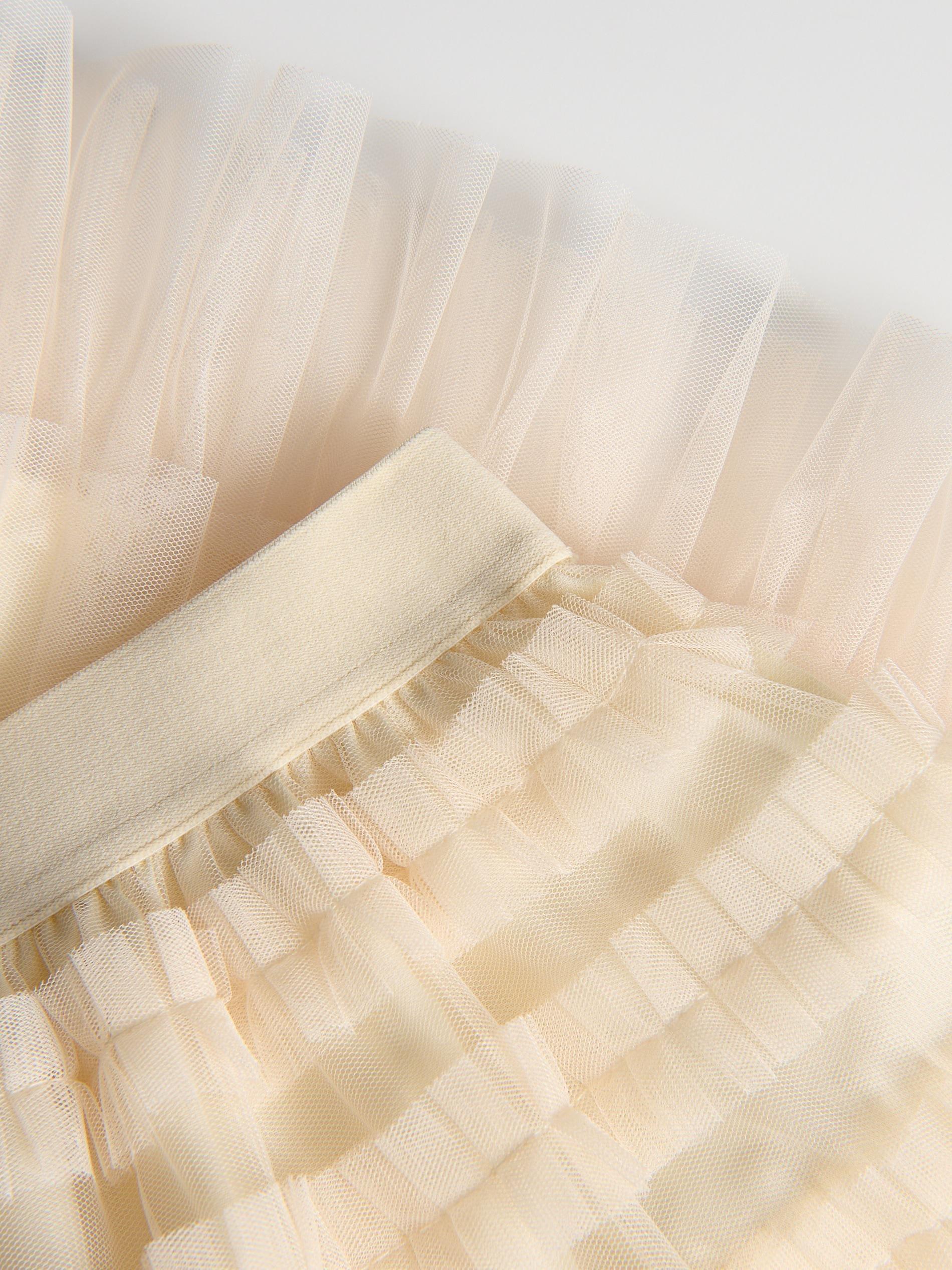 Beige Tulle Skirt, Ivory, large image number 3