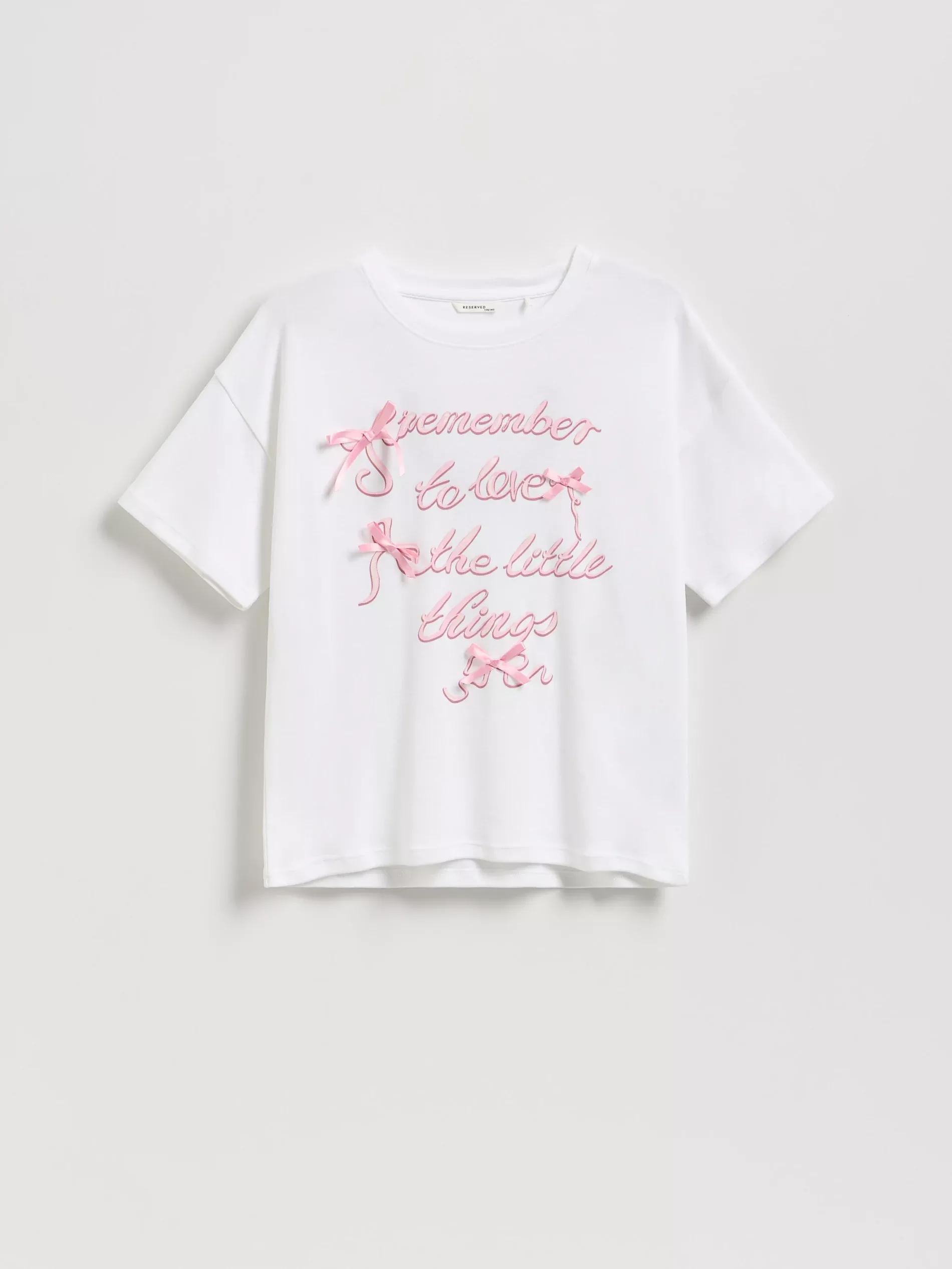 CREAM T-shirt with appliquأ©, Ivory, medium