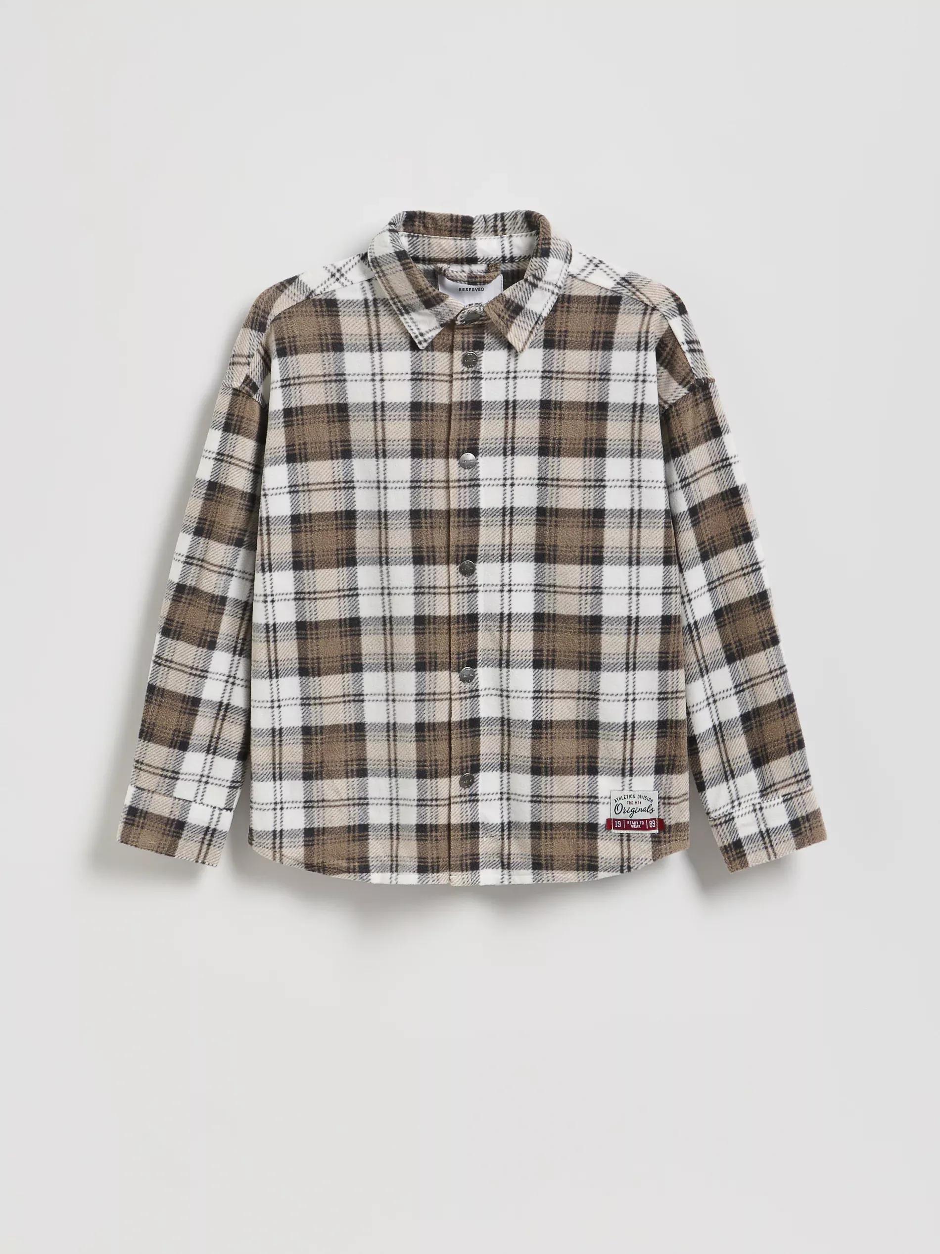 Beige Check Shirt, Beige, large image number 0