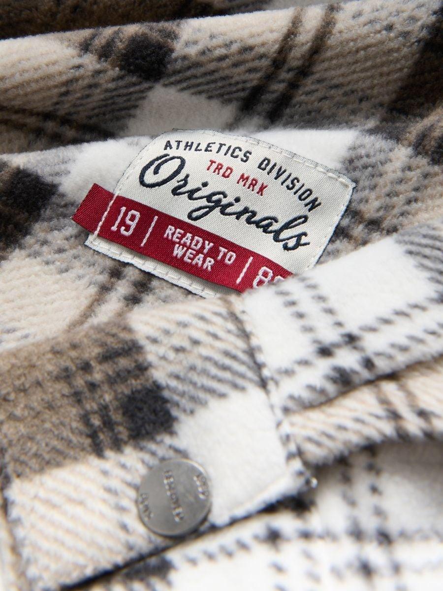 Beige Check Shirt, Beige, large image number 1