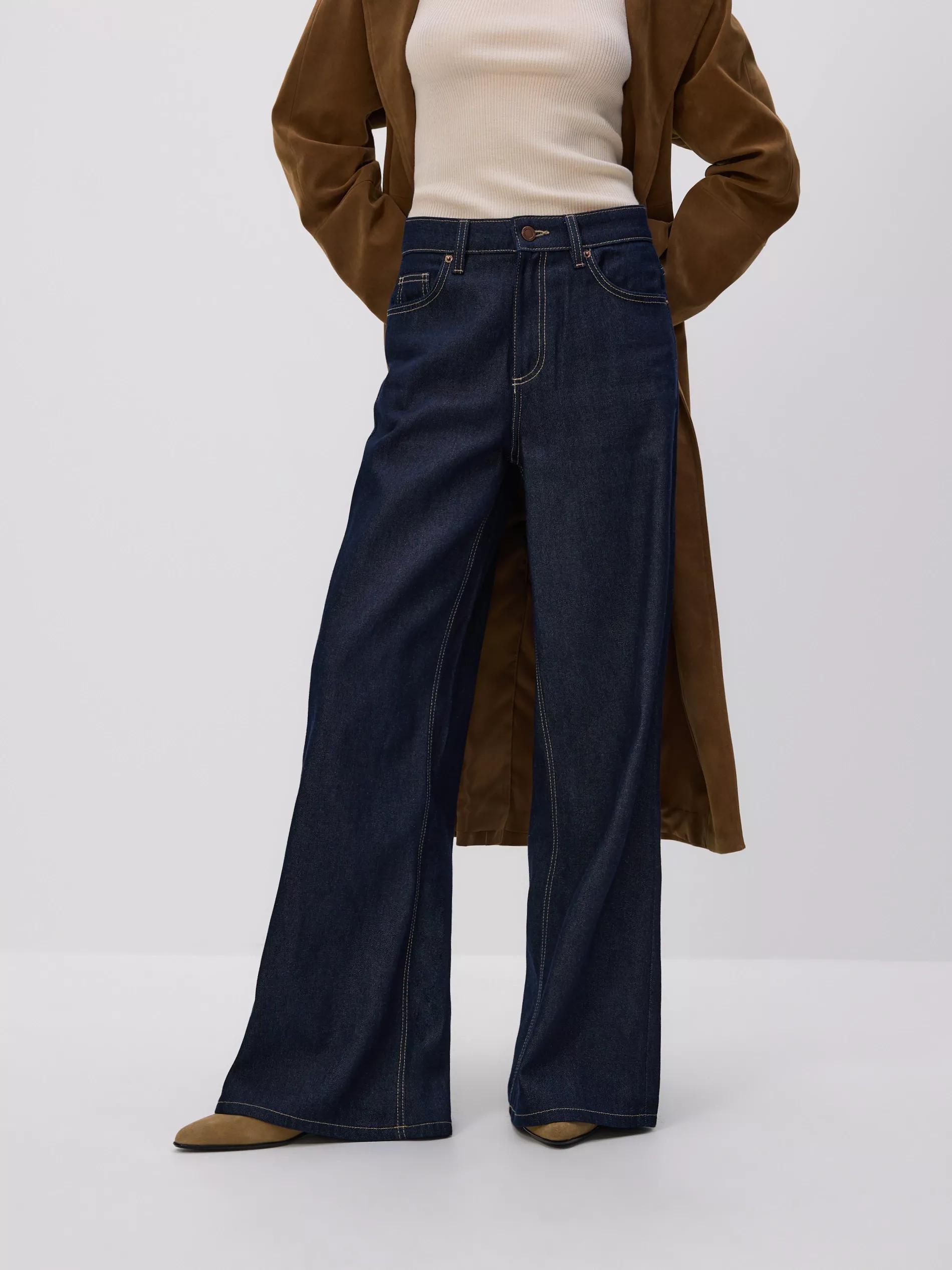 Navy Wide Leg Jeans, Navy, large image number 2