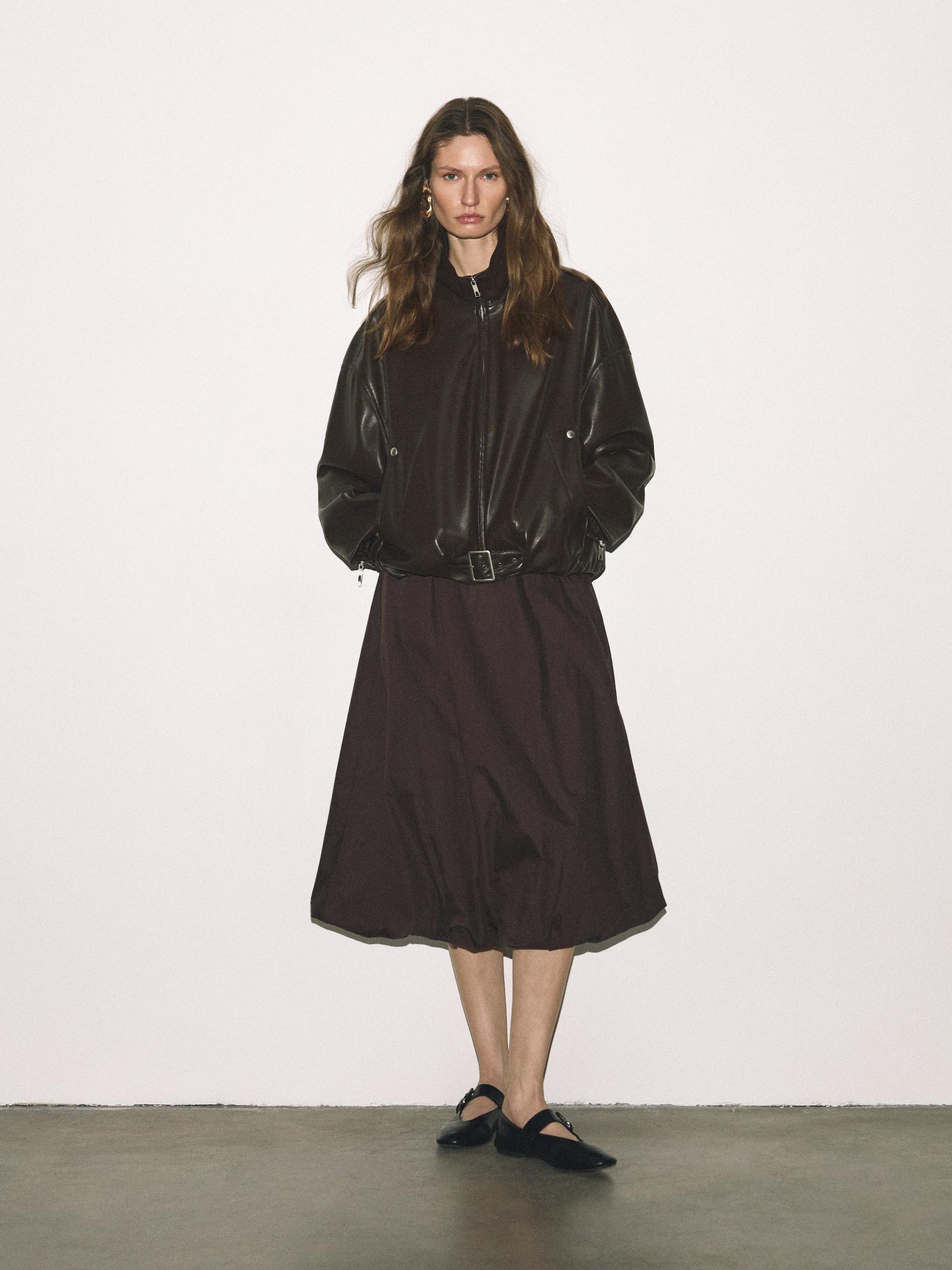 Black Sheepskin Ballet Flats, Black, large image number 0