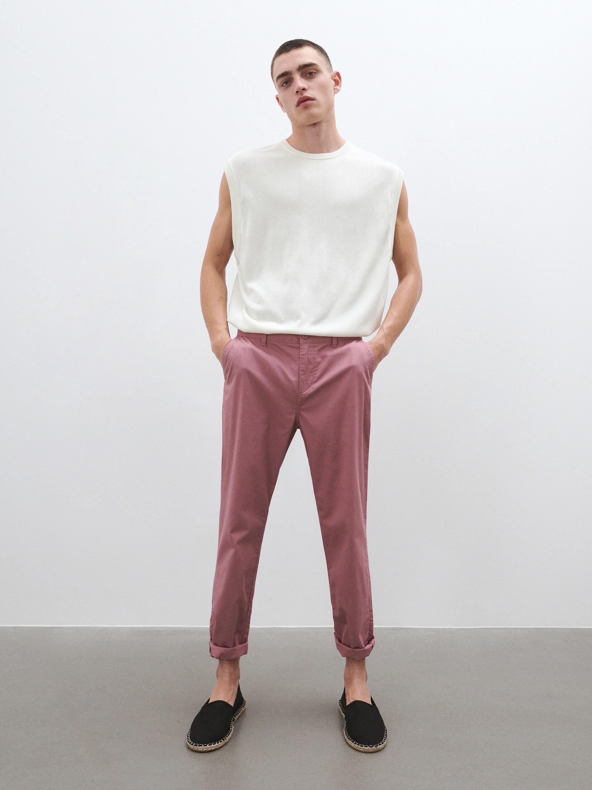 Purple Chino slim fit trousers, , large image number 2