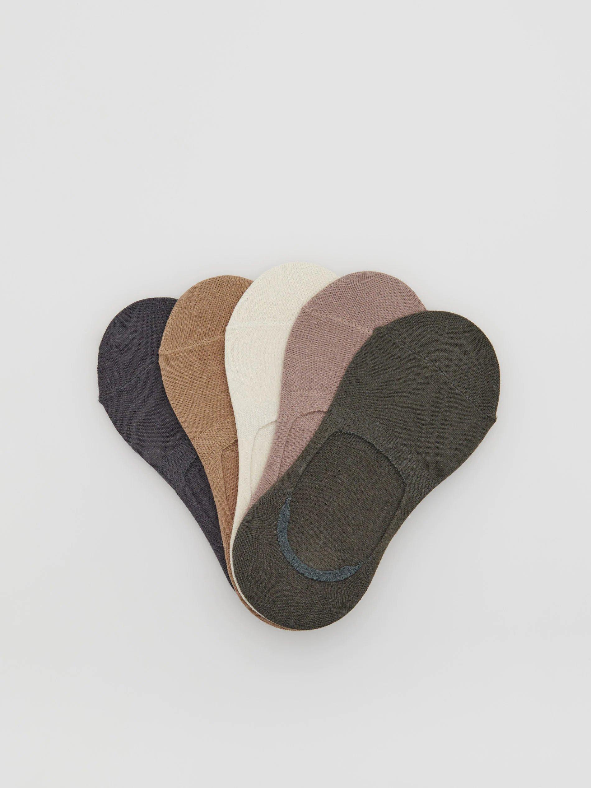 Beige 5 Pack Trainer Socks, Men, , large image number 3