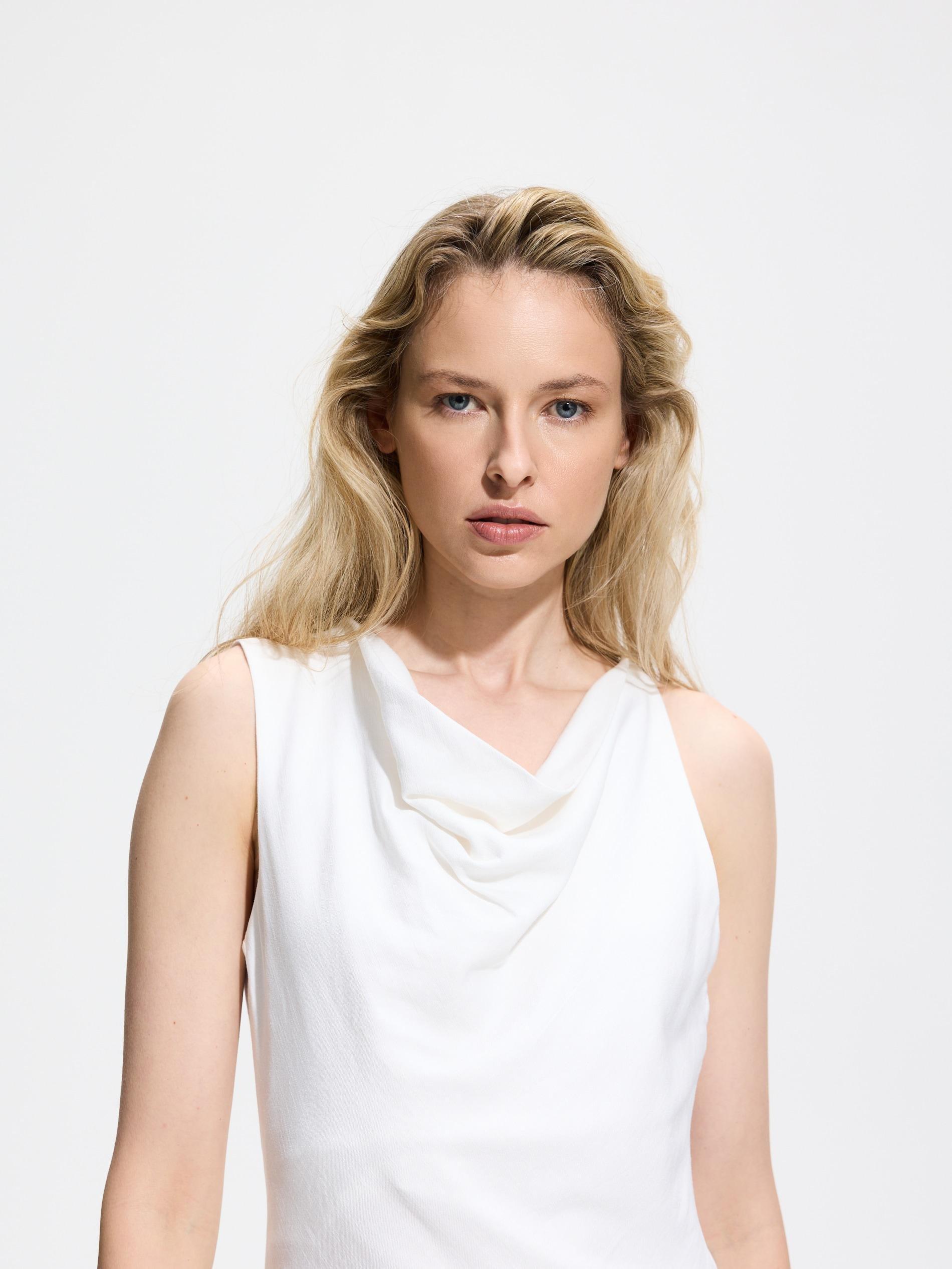 Cream Cotton Rich Top, Ivory, large image number 0