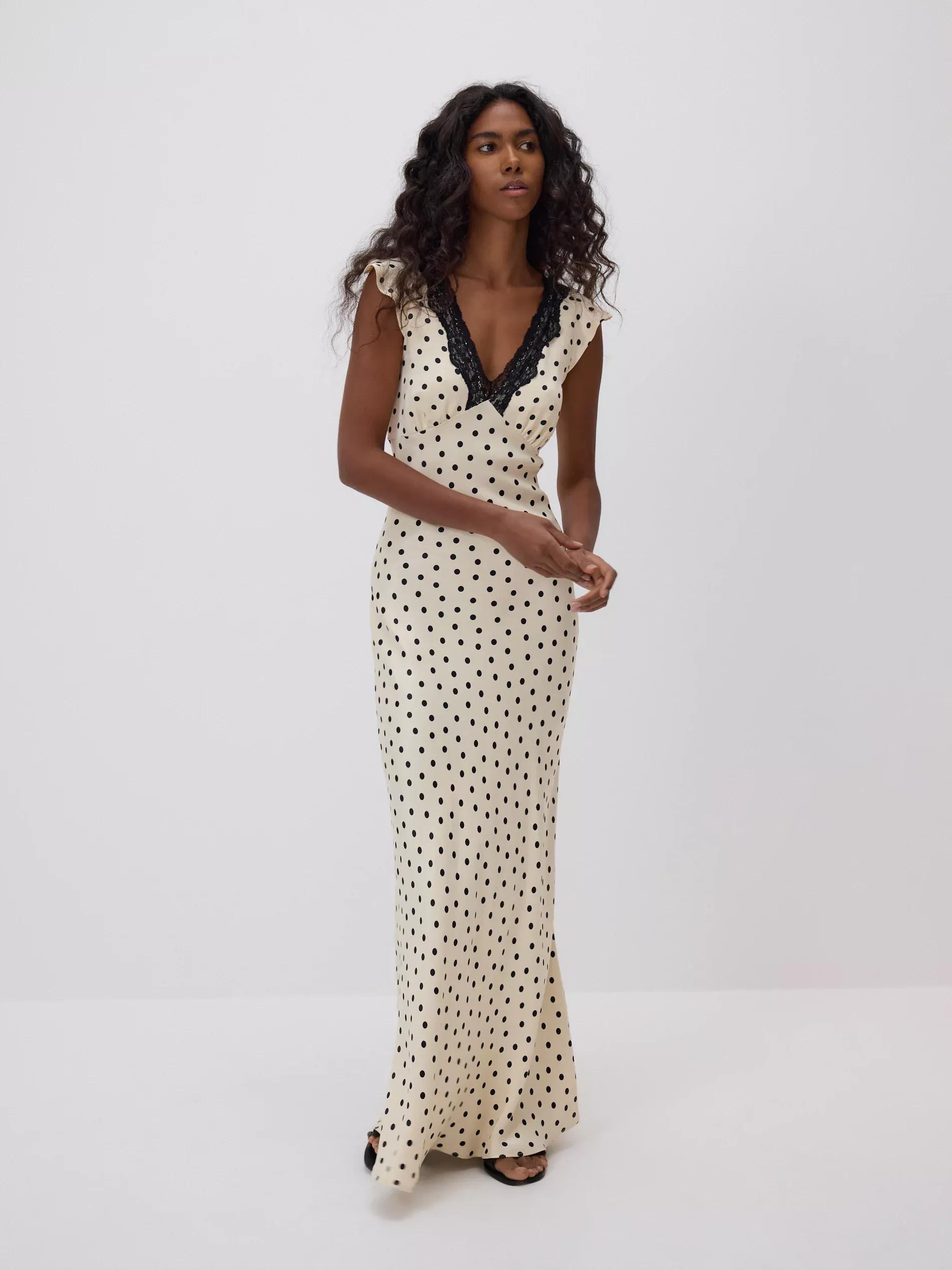 Cream Viscose Dress, Ivory, medium