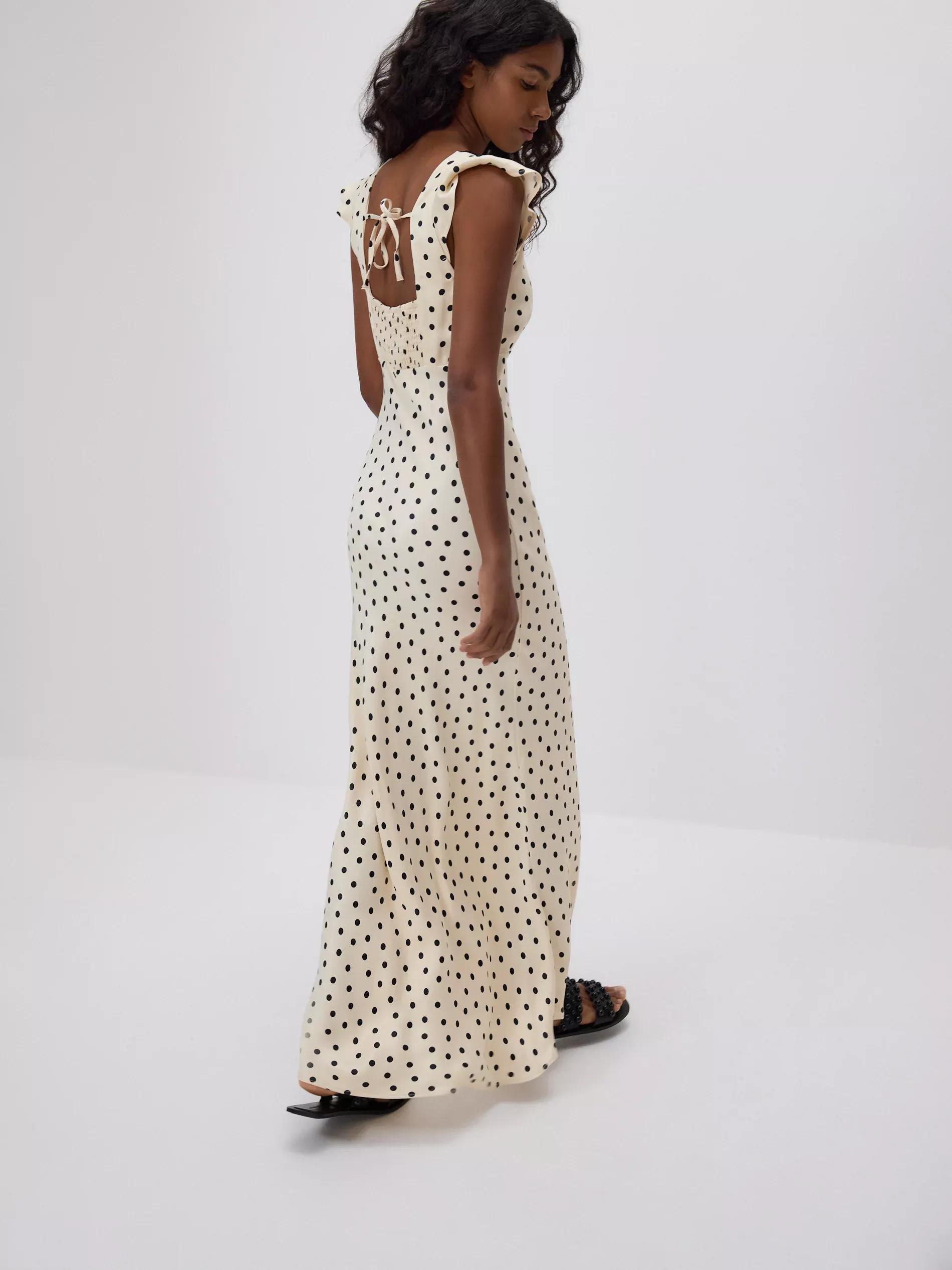 Cream Viscose Dress, Ivory, large image number 2