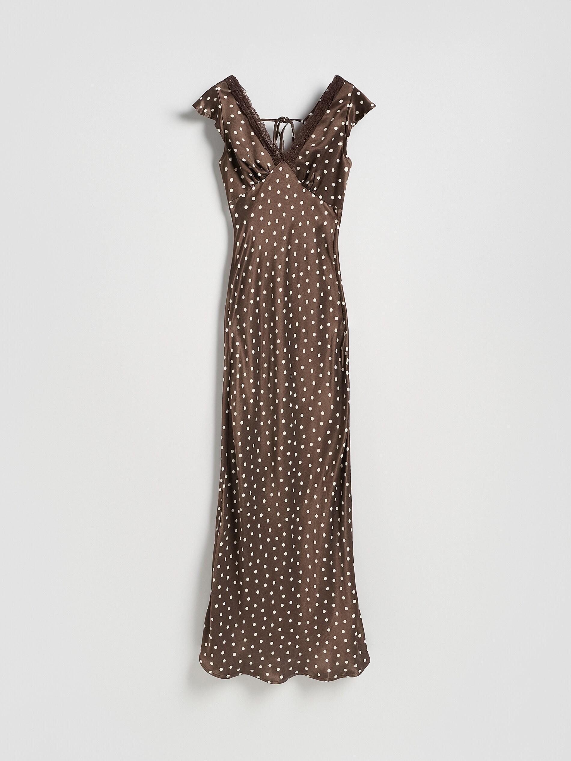 Brown Viscose Dress, Brown, large image number 4