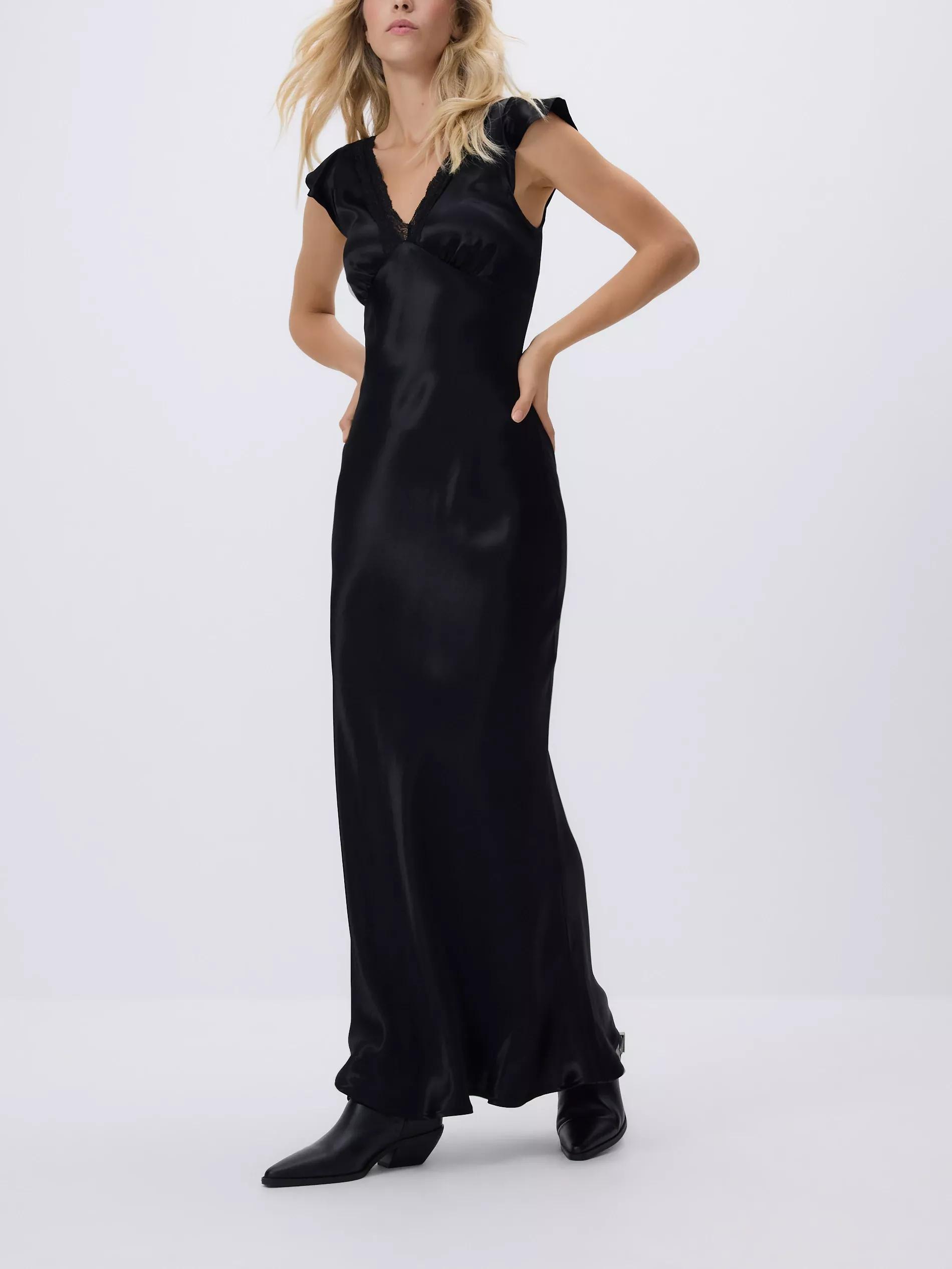 Black Viscose Dress, , large image number 2