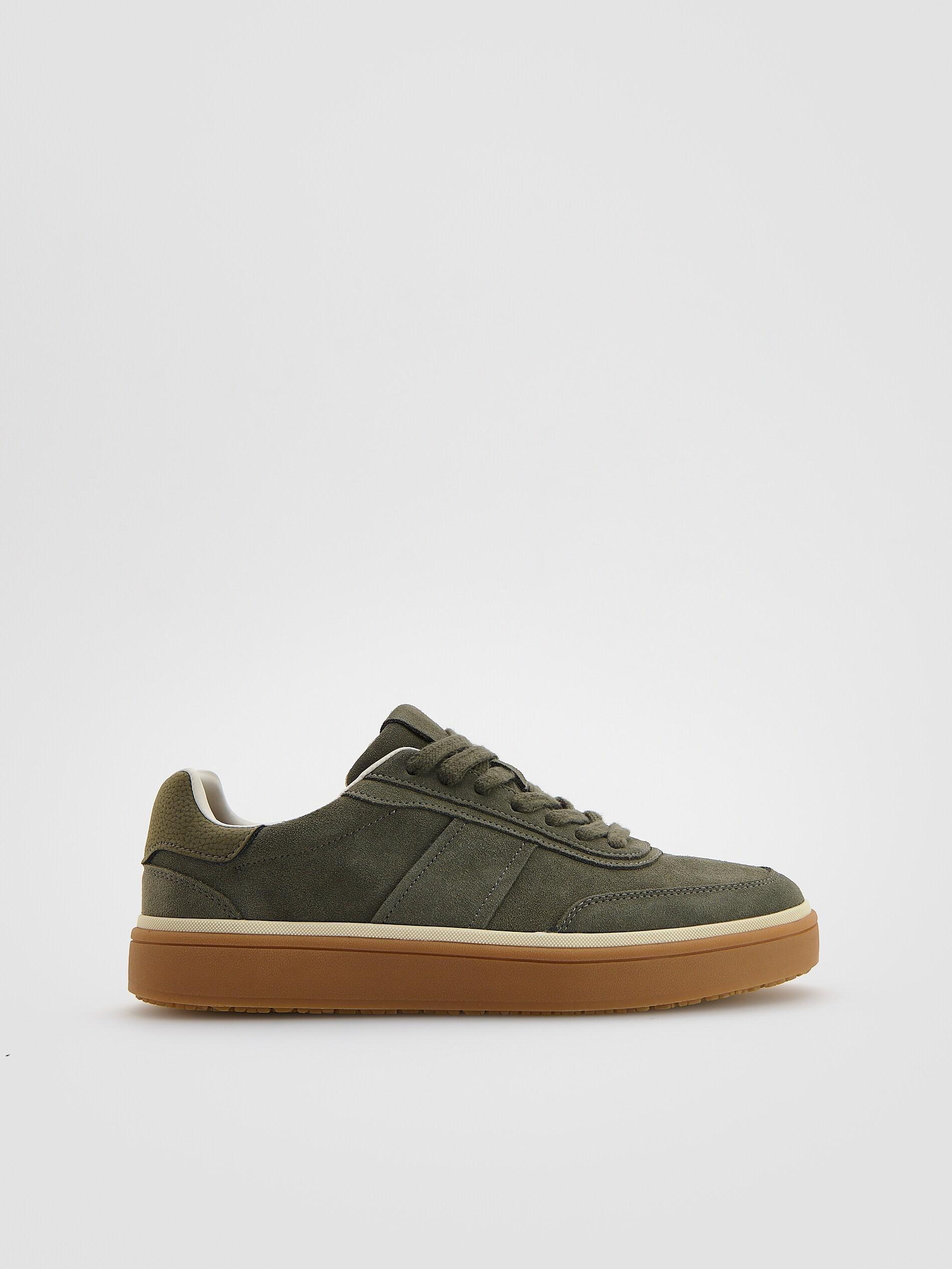 Green Suede Sneakers, Green, large image number 0