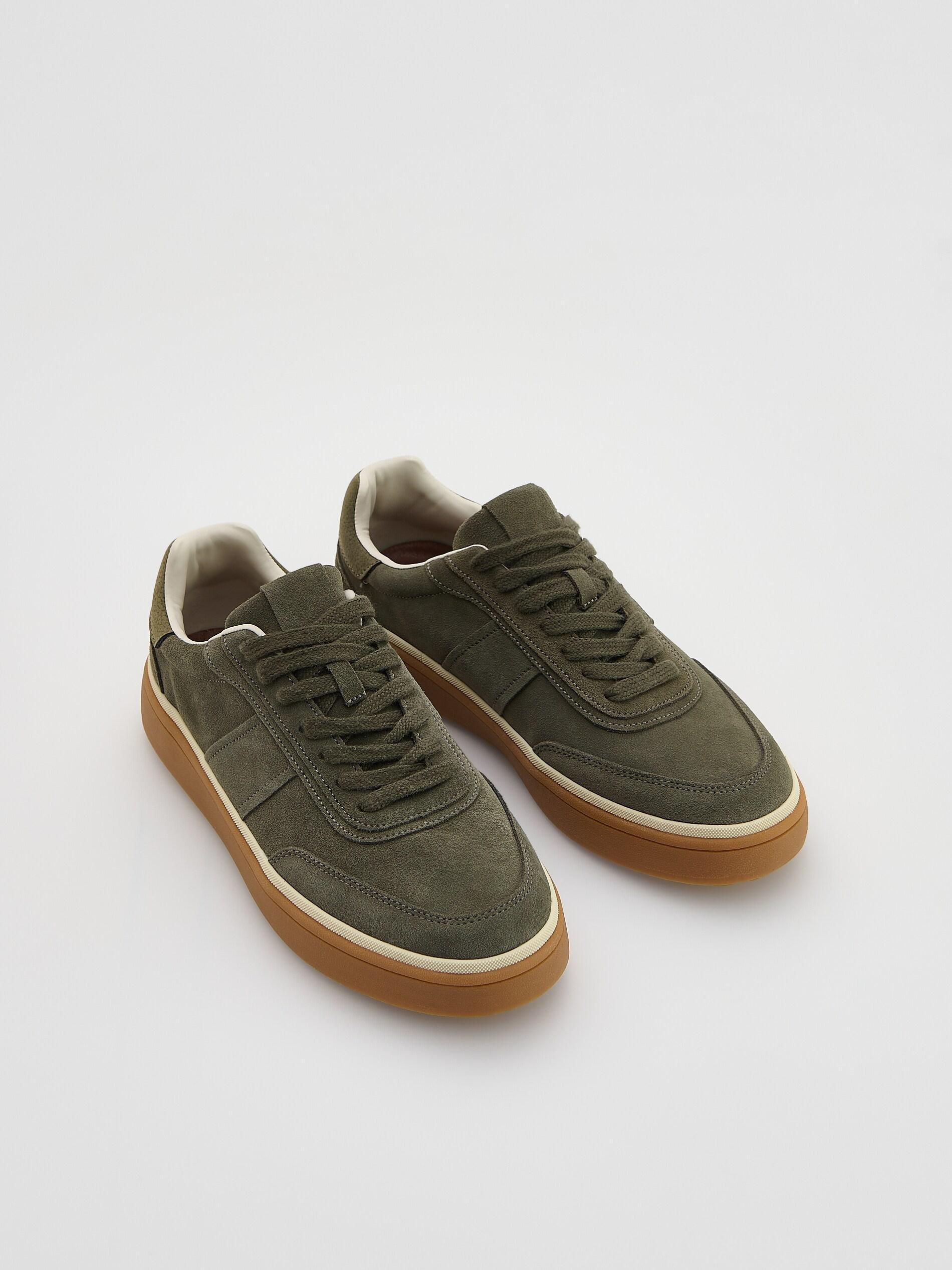 Green Suede Sneakers, Green, large image number 1