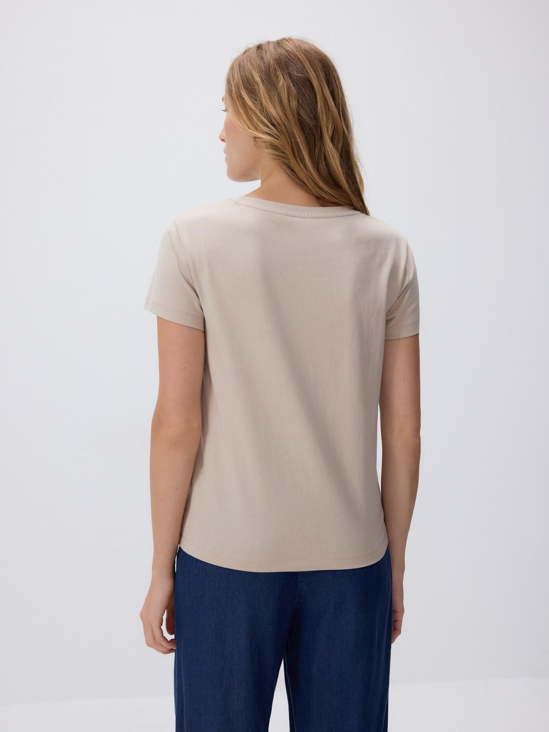 Beige T-Shirt With Fine Embroidery, Beige, large image number 3