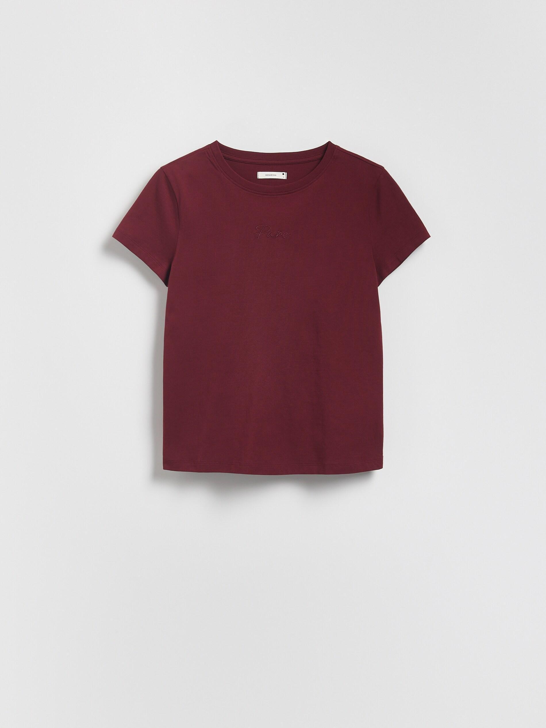 Maroon T-Shirt With Fine Embroidery, Burgundy, large image number 4