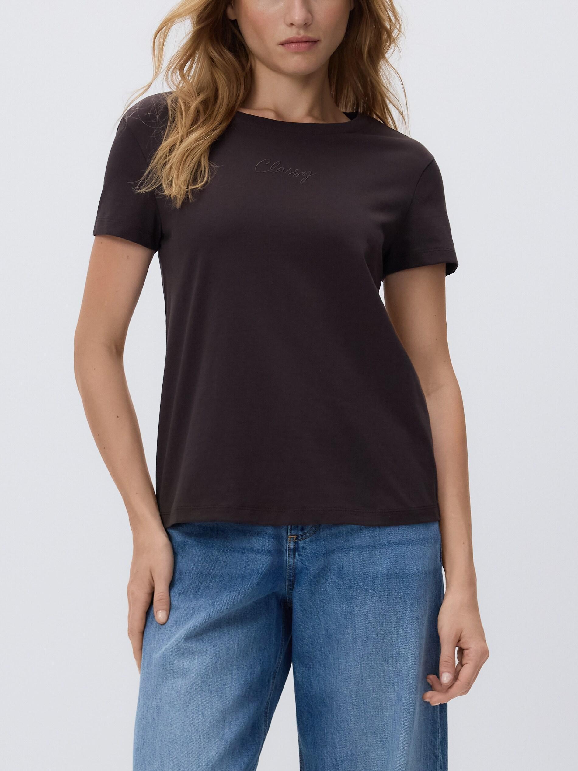 Brown T-Shirt With Fine Embroidery, Brown, large image number 0