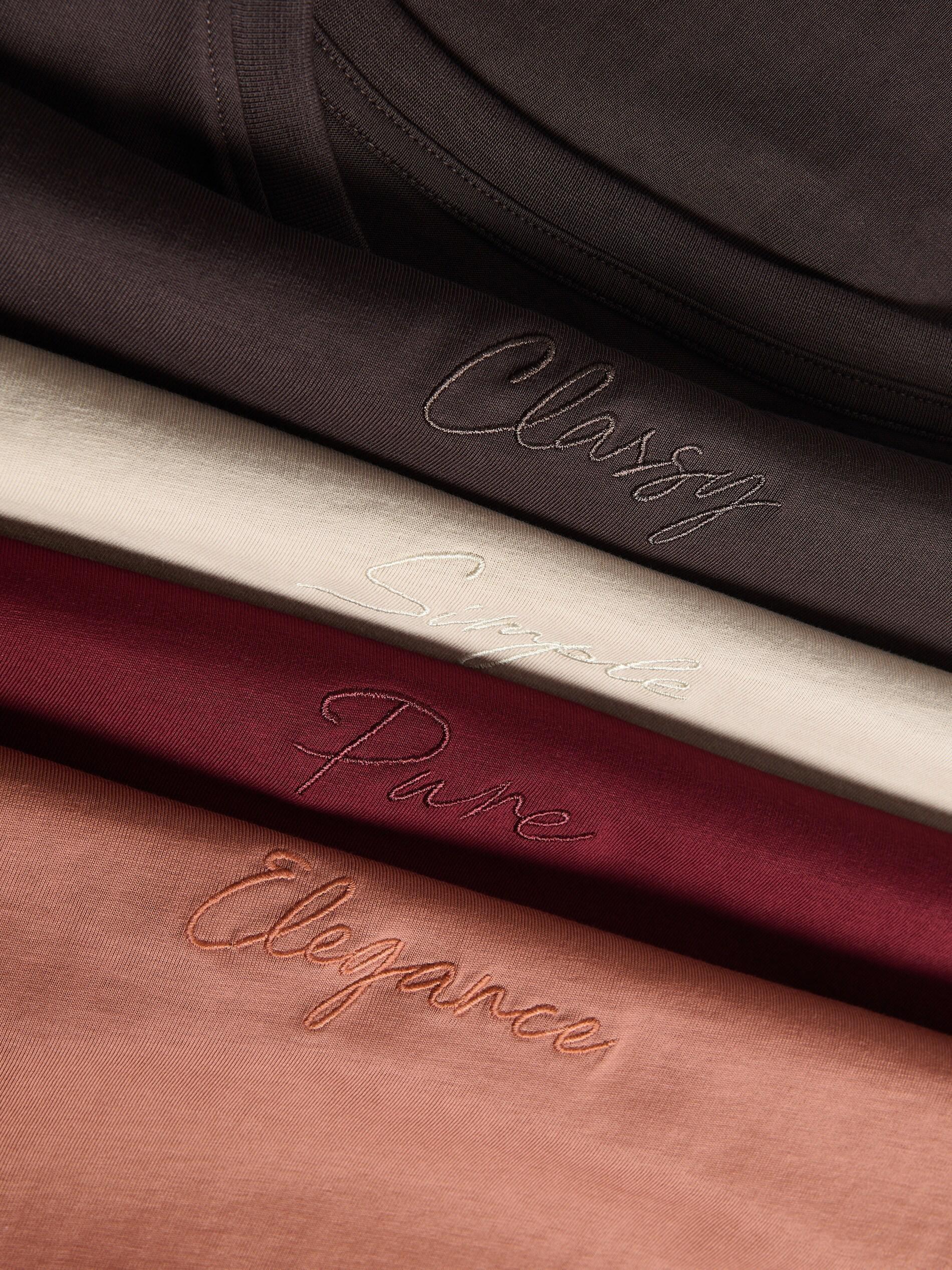 Brown T-Shirt With Fine Embroidery, Brown, large image number 5