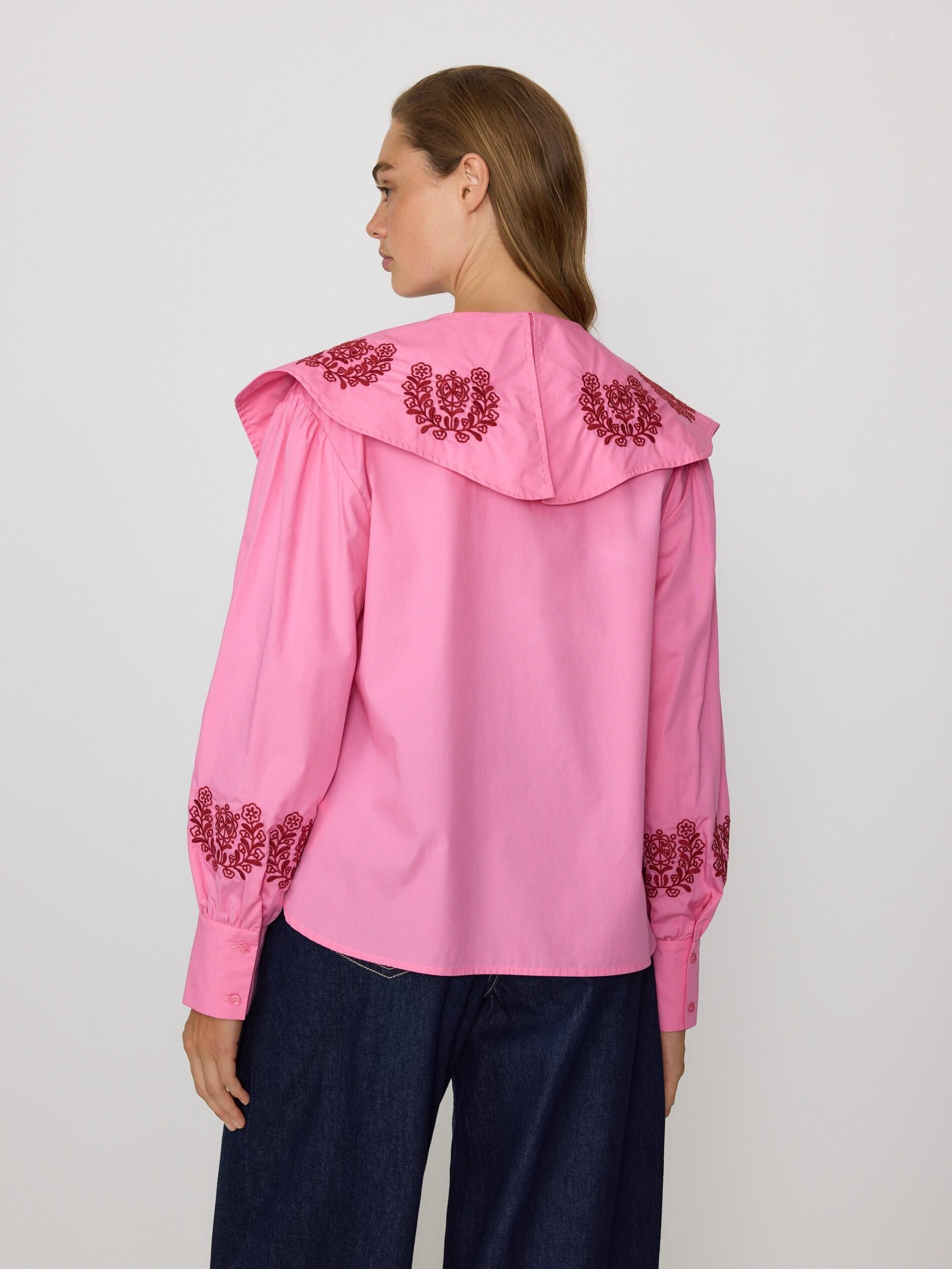 Pink Blouse With Decorative Collar, Pink, large image number 3