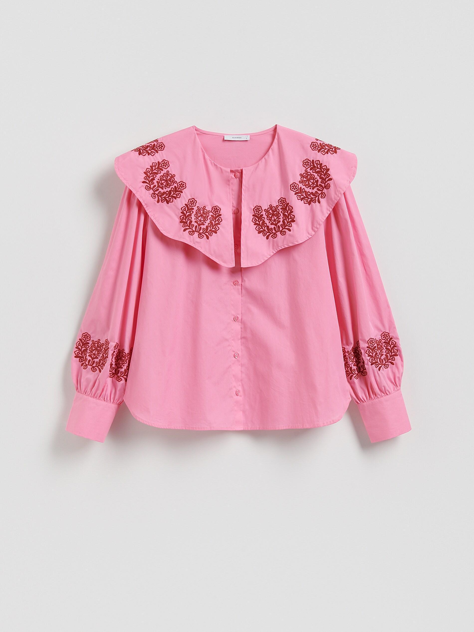 Pink Blouse With Decorative Collar, Pink, large image number 5