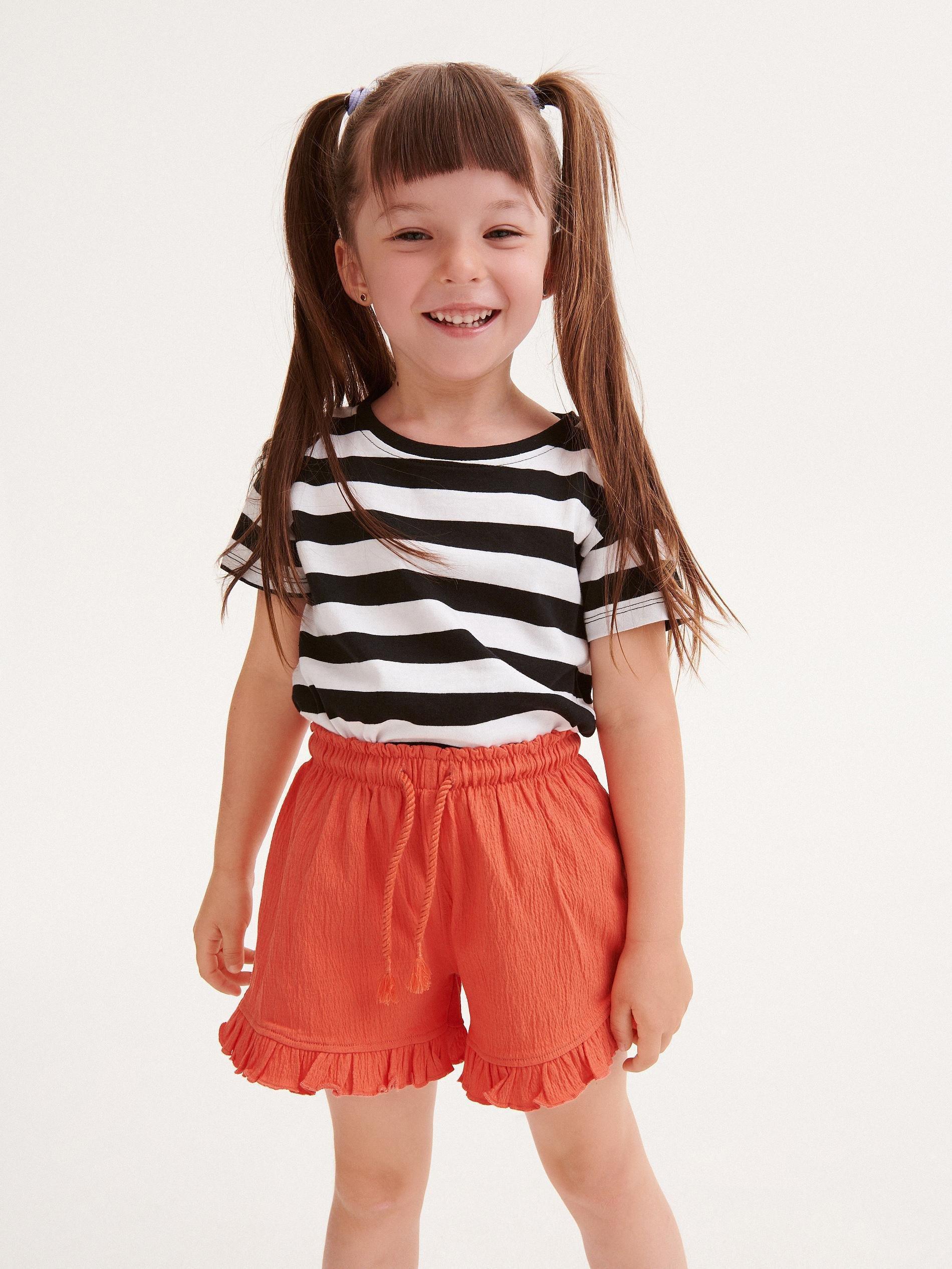 Orange Ruffle Shorts, , large image number 0
