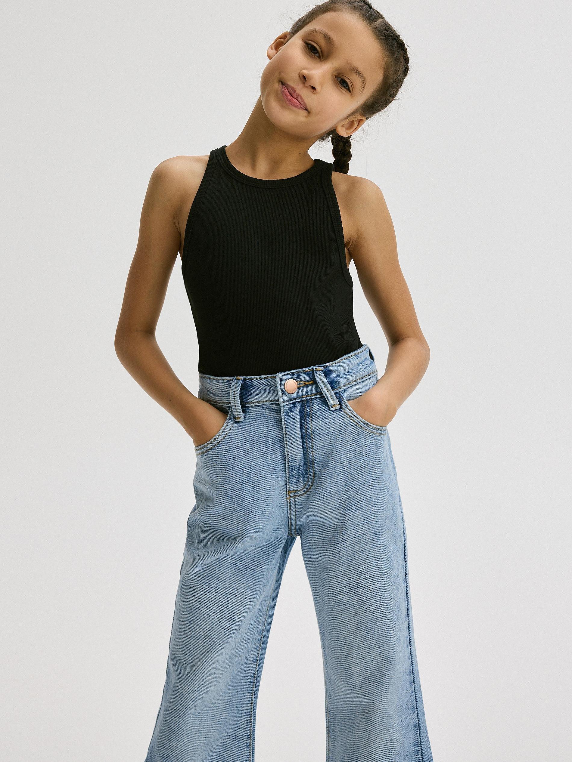 Black Cotton Top, Kids Girls, , large image number 3
