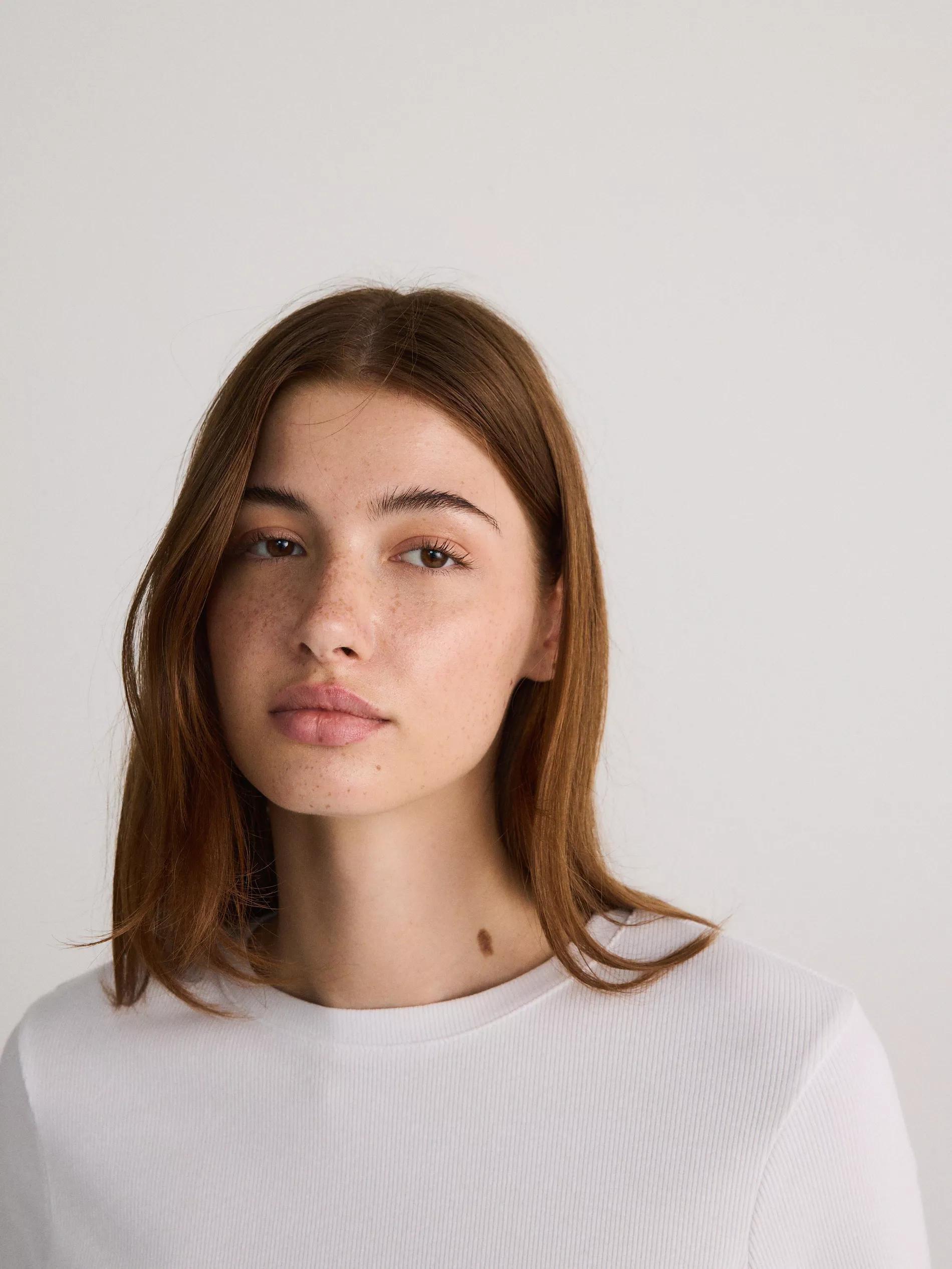 White Cotton T-Shirt, , large image number 5