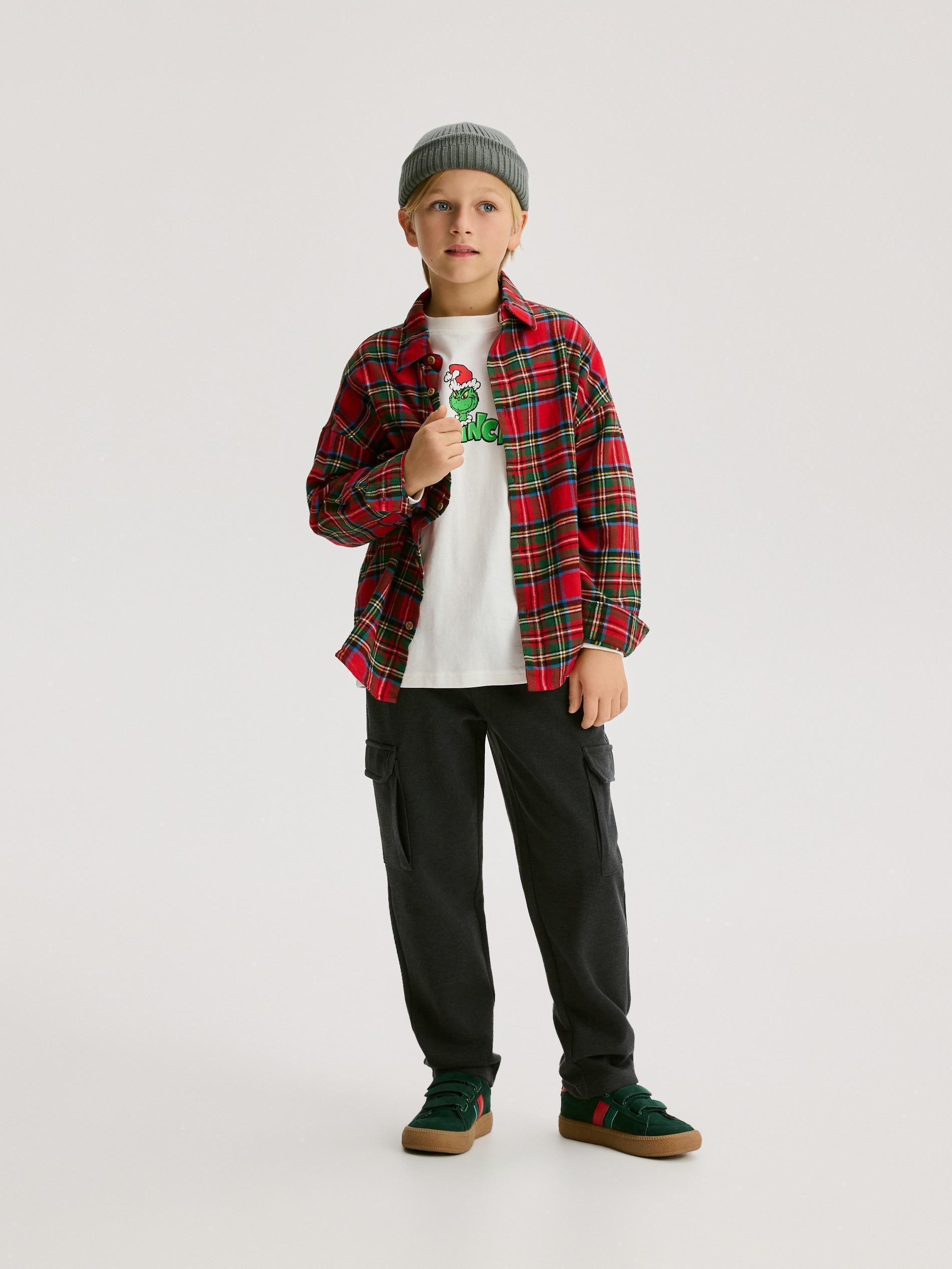 Red Check Cotton Shirt, Red, large image number 2