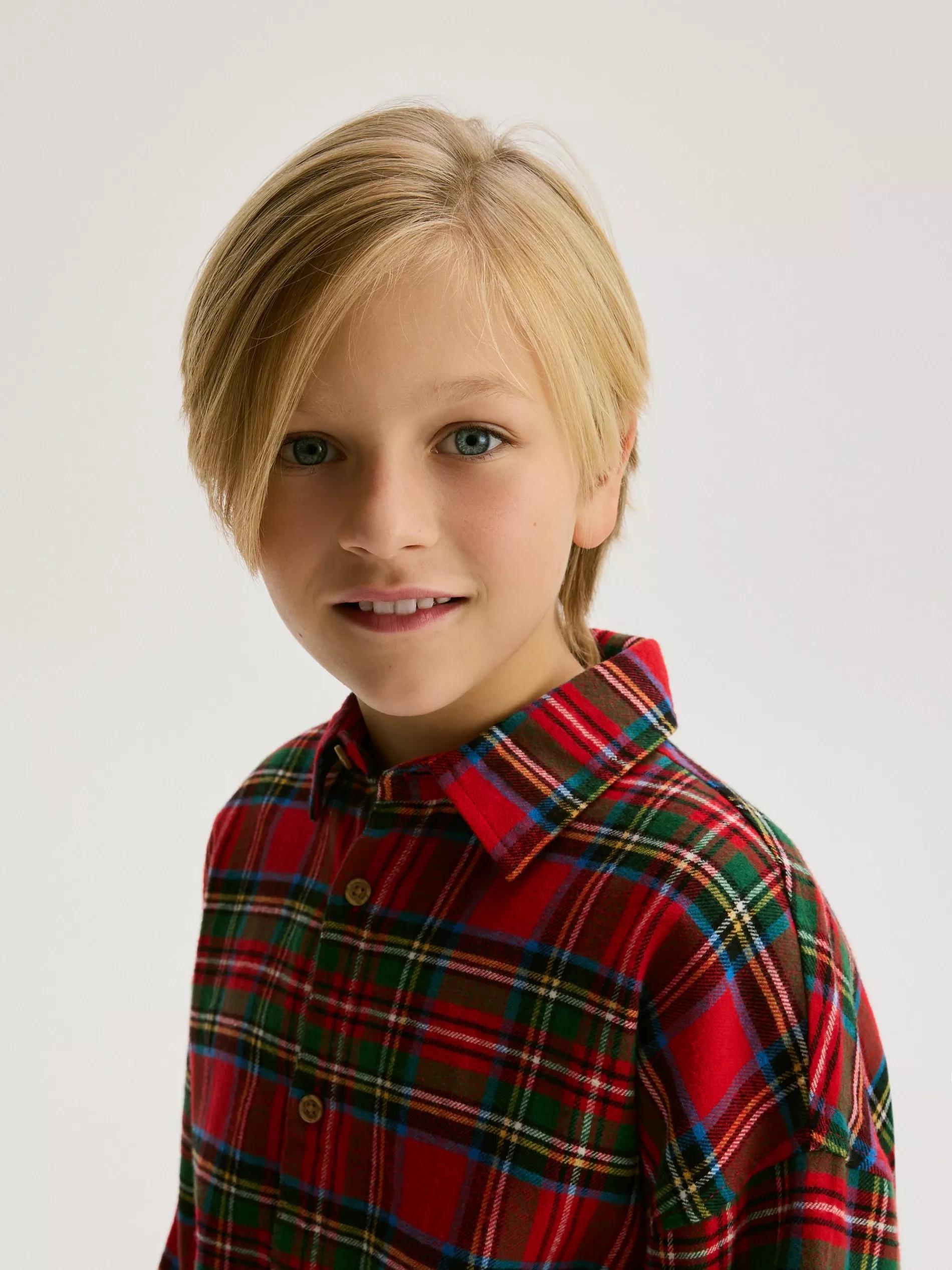 Red Check Cotton Shirt, Red, large image number 4