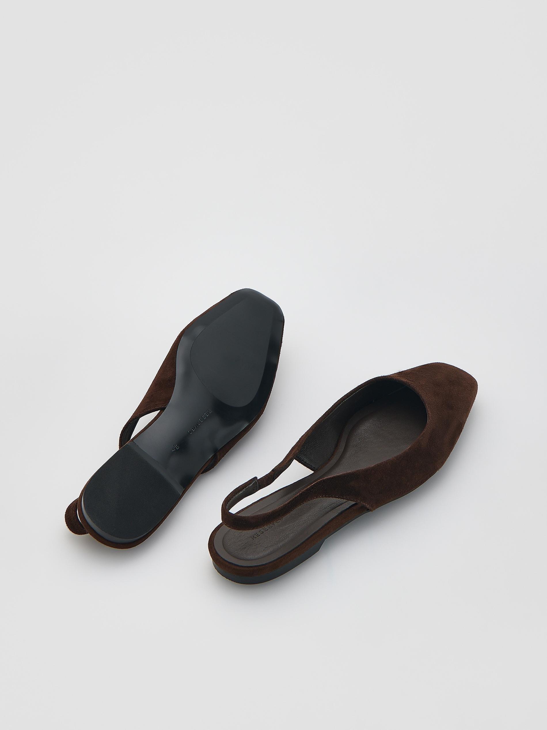 Brown Sheepskin Ballet Flats, Brown, large image number 2