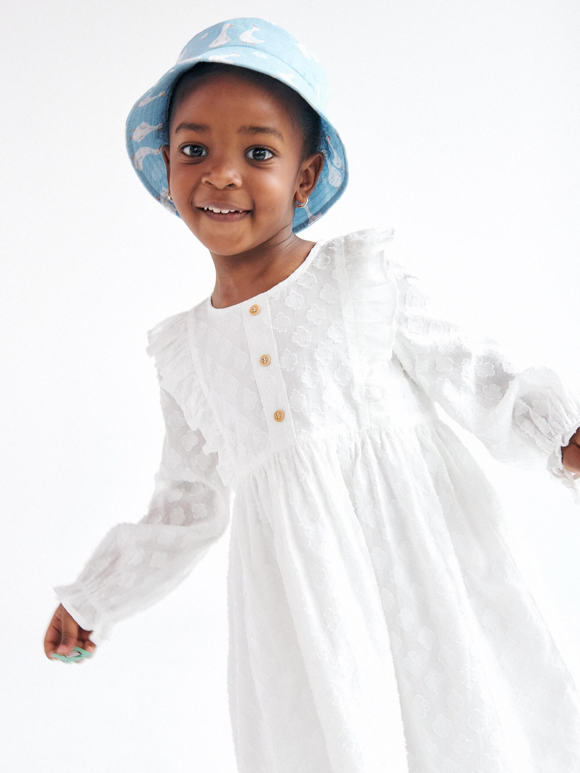 Blue Goose Pattern Hat, Kids Girls, , large image number 0