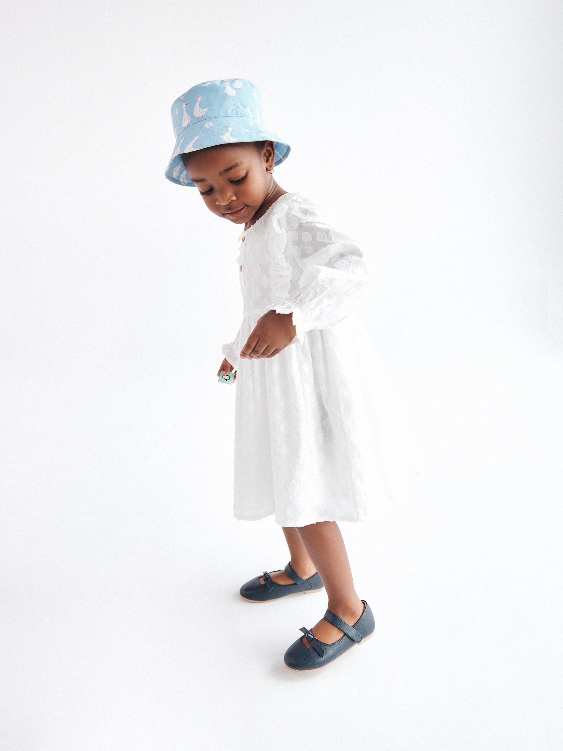 Blue Goose Pattern Hat, Kids Girls, , large image number 1