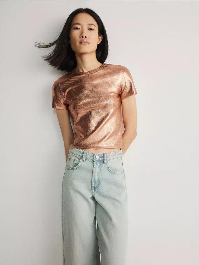 Gold Metallic Shine Blouse, , large image number 0