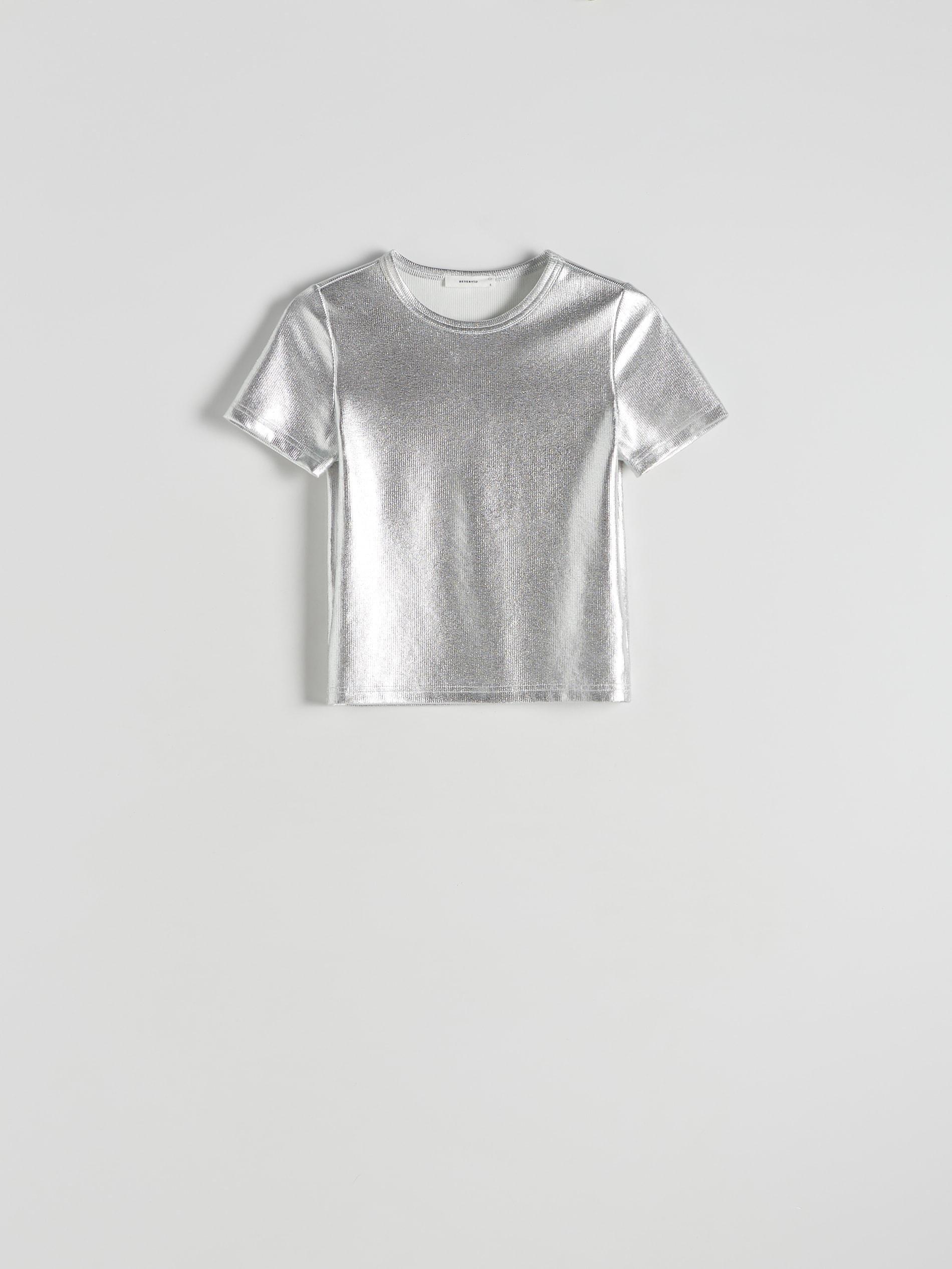 Silver Metallic Shine Blouse, , large image number 4