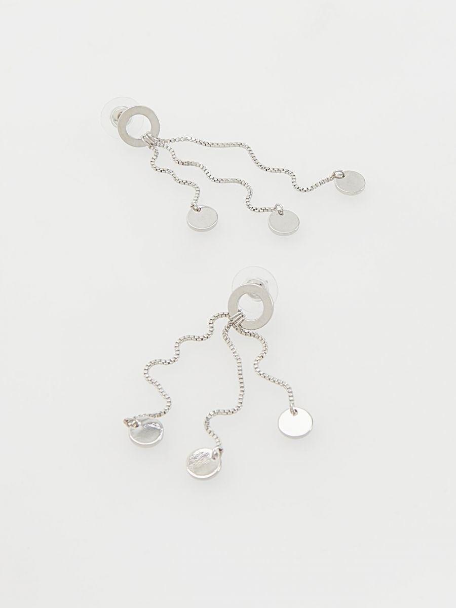 Silver Detailed Earings, Silver, large image number 1